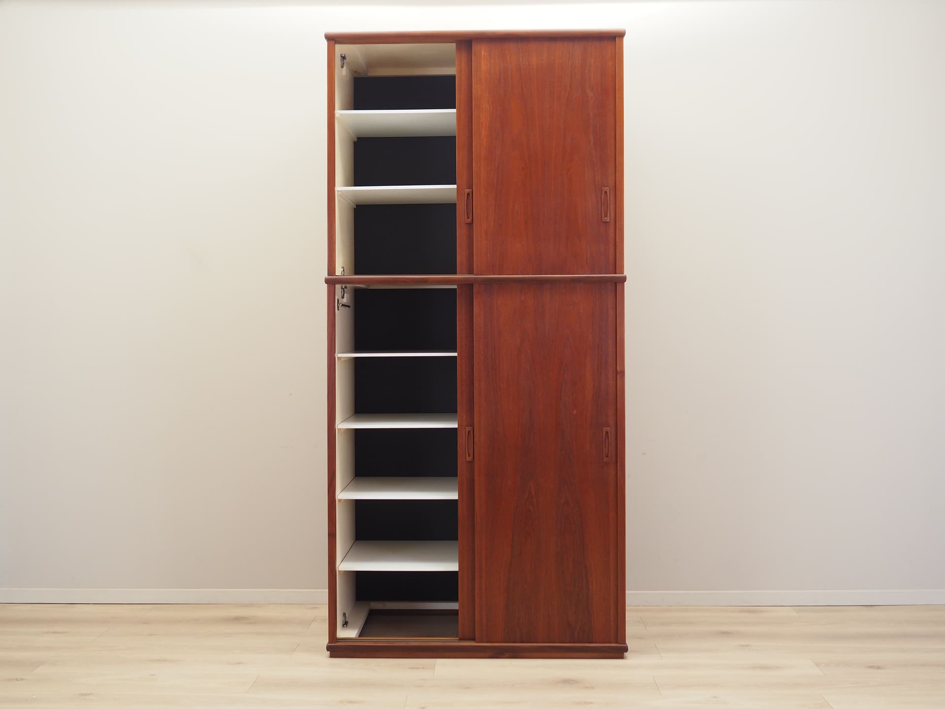 Wardrobe, brown teak, Denmark, 1970s. - 81664