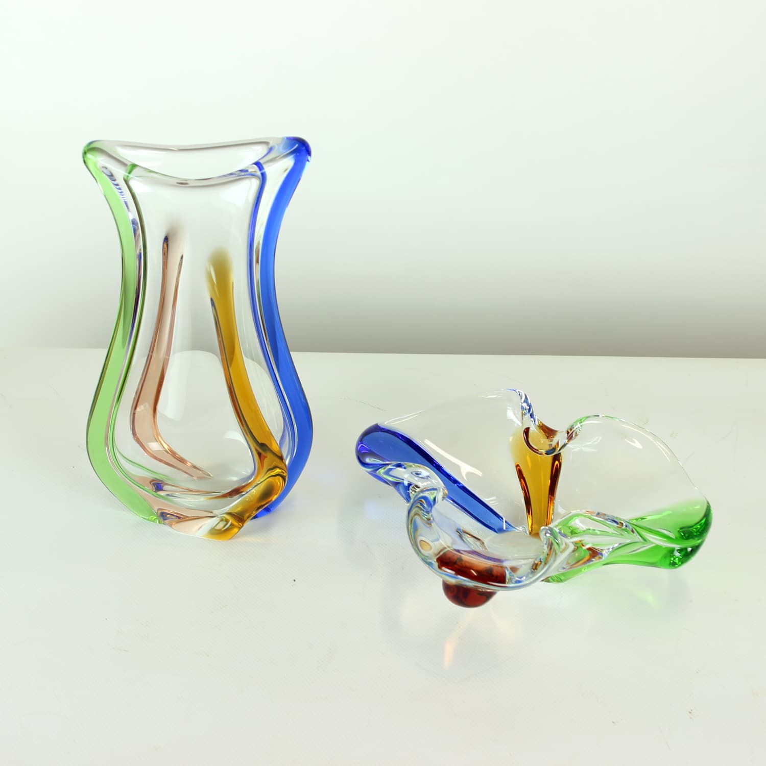 Misa dekoracyjna Rhapsody, multikolor, szkło, proj. F. Zemek, Czechosłowacja, lata 60. - 91414