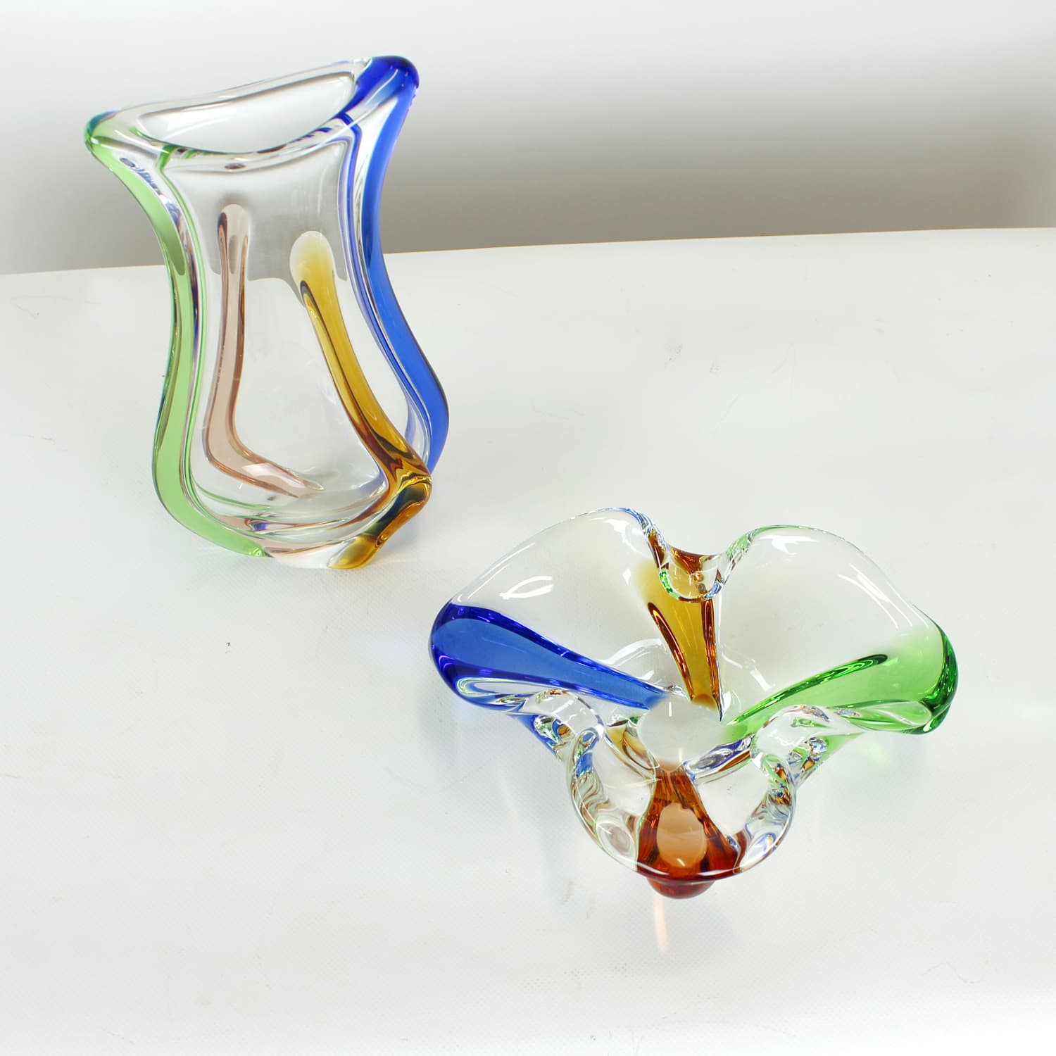 Misa dekoracyjna Rhapsody, multikolor, szkło, proj. F. Zemek, Czechosłowacja, lata 60. - 91413