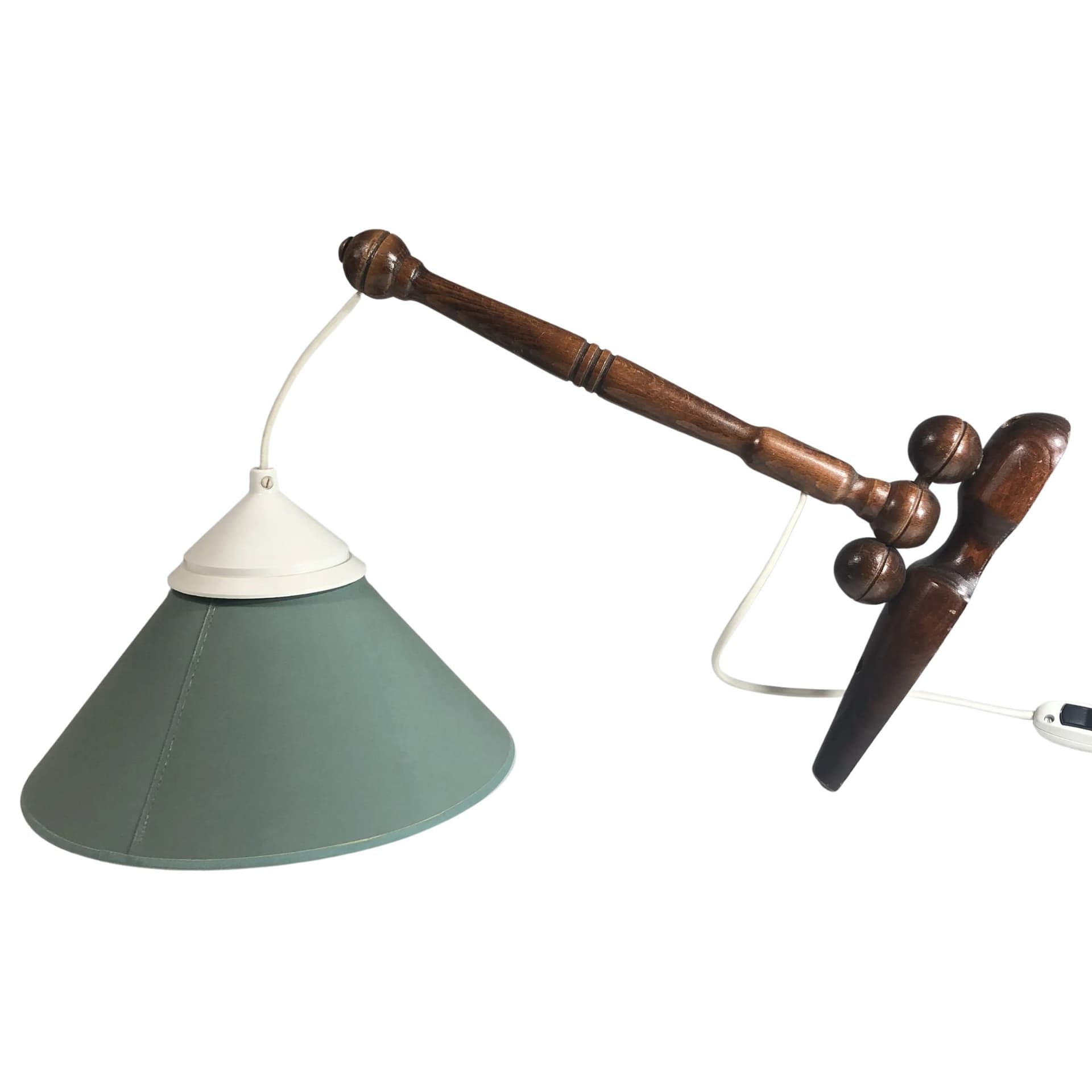 Kinkiet, szałwiowy zielony, Węgry, lata 70.