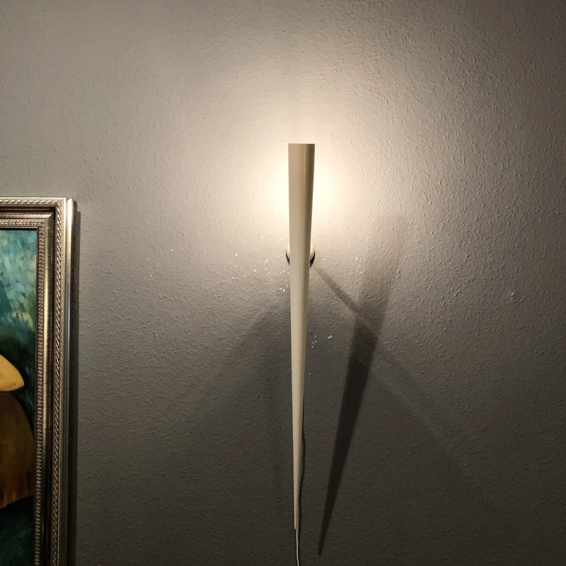 Komplet trzech kinkietów Trylon, ivory white, metal, proj. G. Derrain, Włochy, lata 80. - 82156