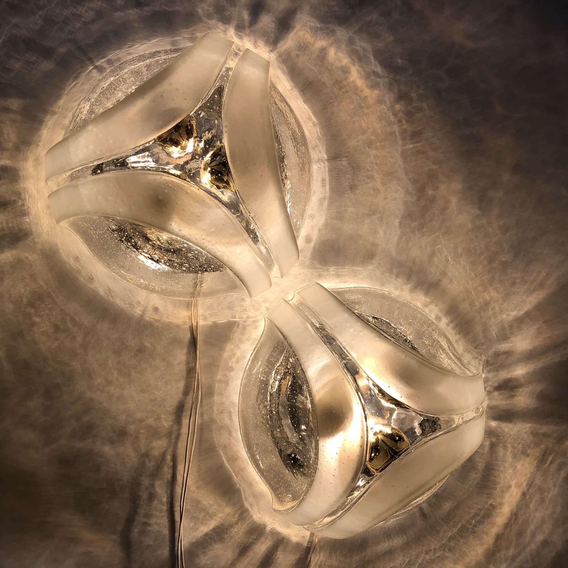 Set of wall sconces, bubble glass golden, Höffmeister-Leuchten, Germany, 1980s. - 82270