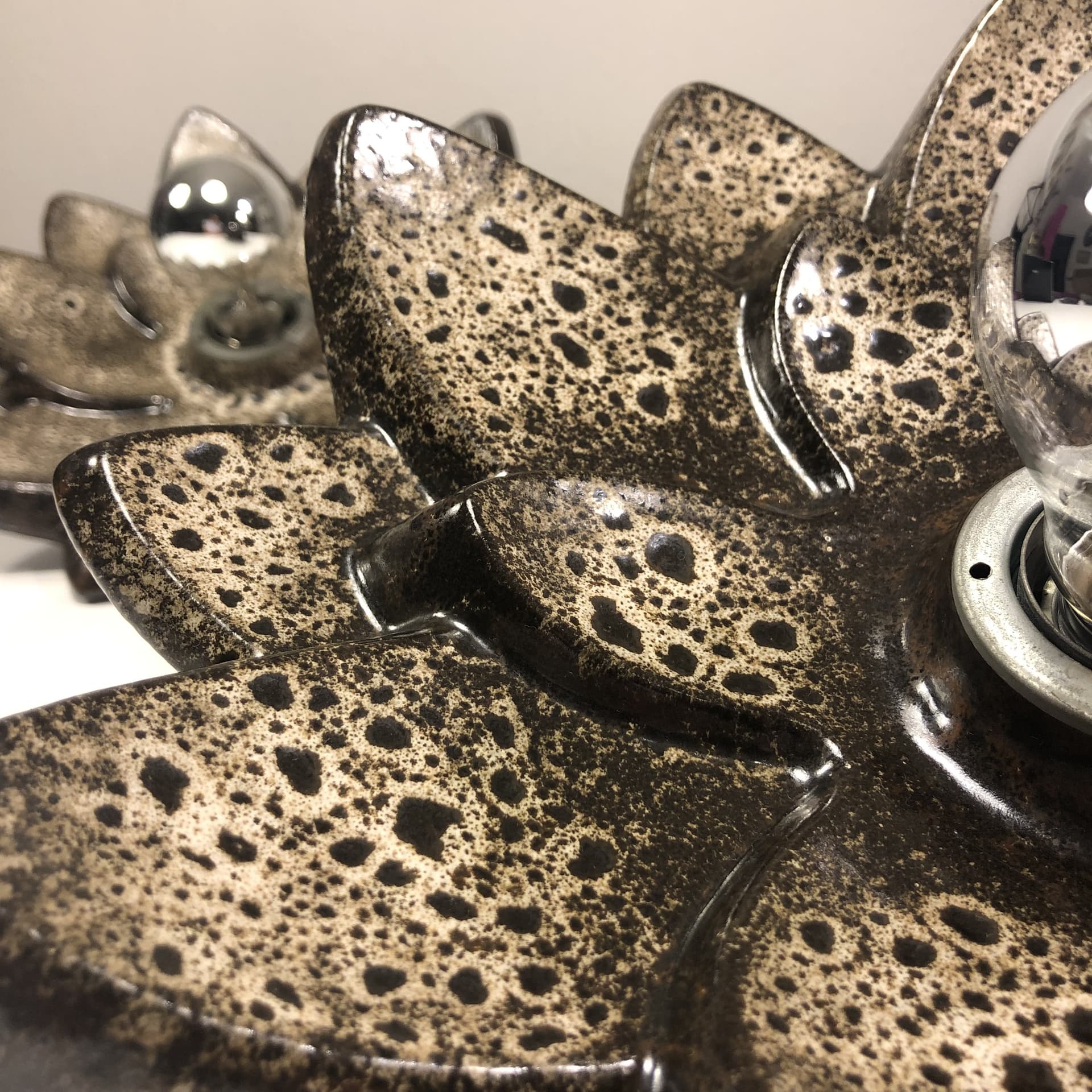 Ciemnobrązowe ceramiczne kinkiety ścienne PAN, Niemcy, lata 70. - 82307