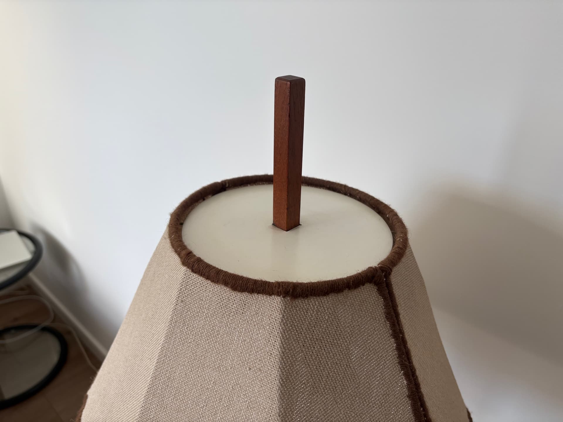 Floor Lamp G35, beige, wood, by H.-A. Jakobsson, Svegards Markaryd, Sweden, 1960s. - 82346