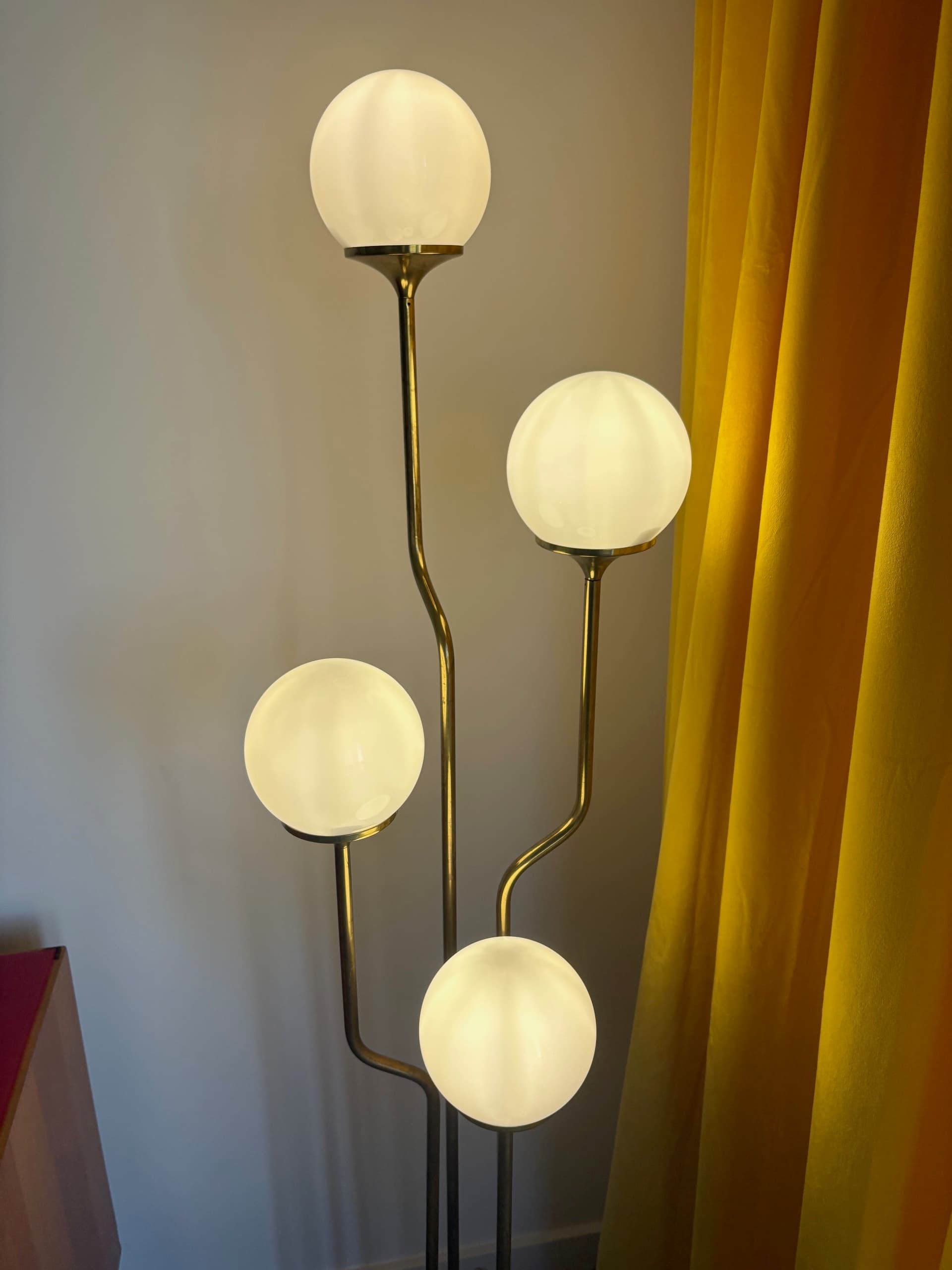 Floor Lamp, golden brass, by G. Reggiani, Italy, 1960s. - 82352