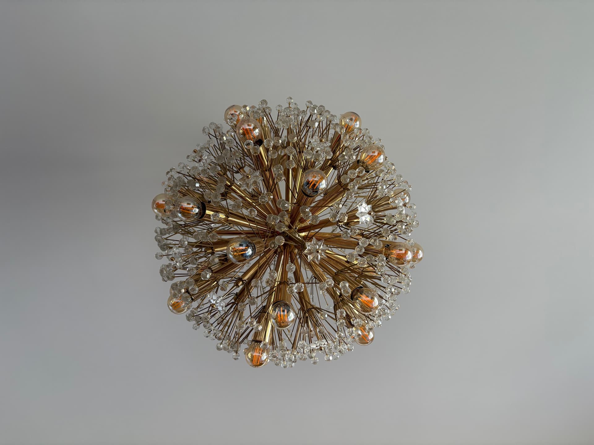 Chandelier Orion, golden brass, by E. Stejnar, Austria, 1960s. - 82380