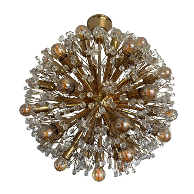 Chandelier Orion, golden brass, by E. Stejnar, Austria, 1960s. - DIMENSION