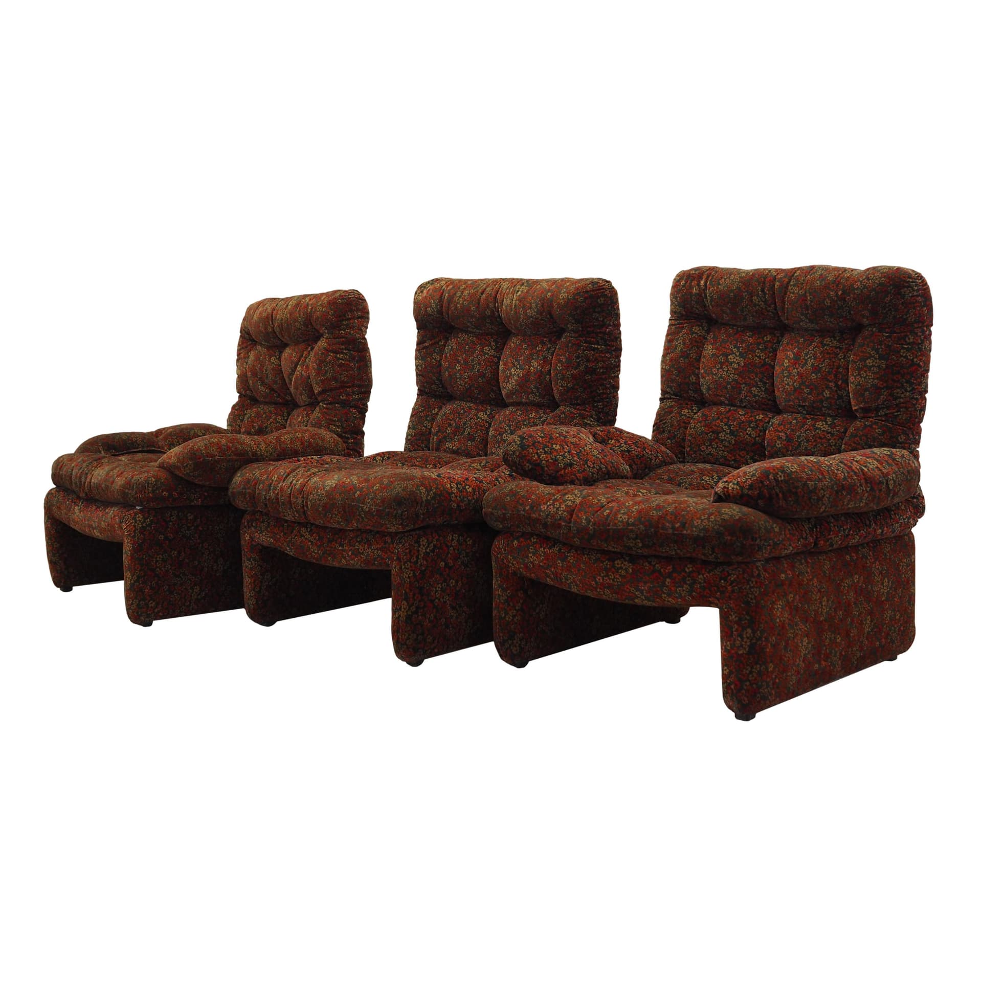 Sofa modułowa, velvet multikolor, Włochy, lata 60.