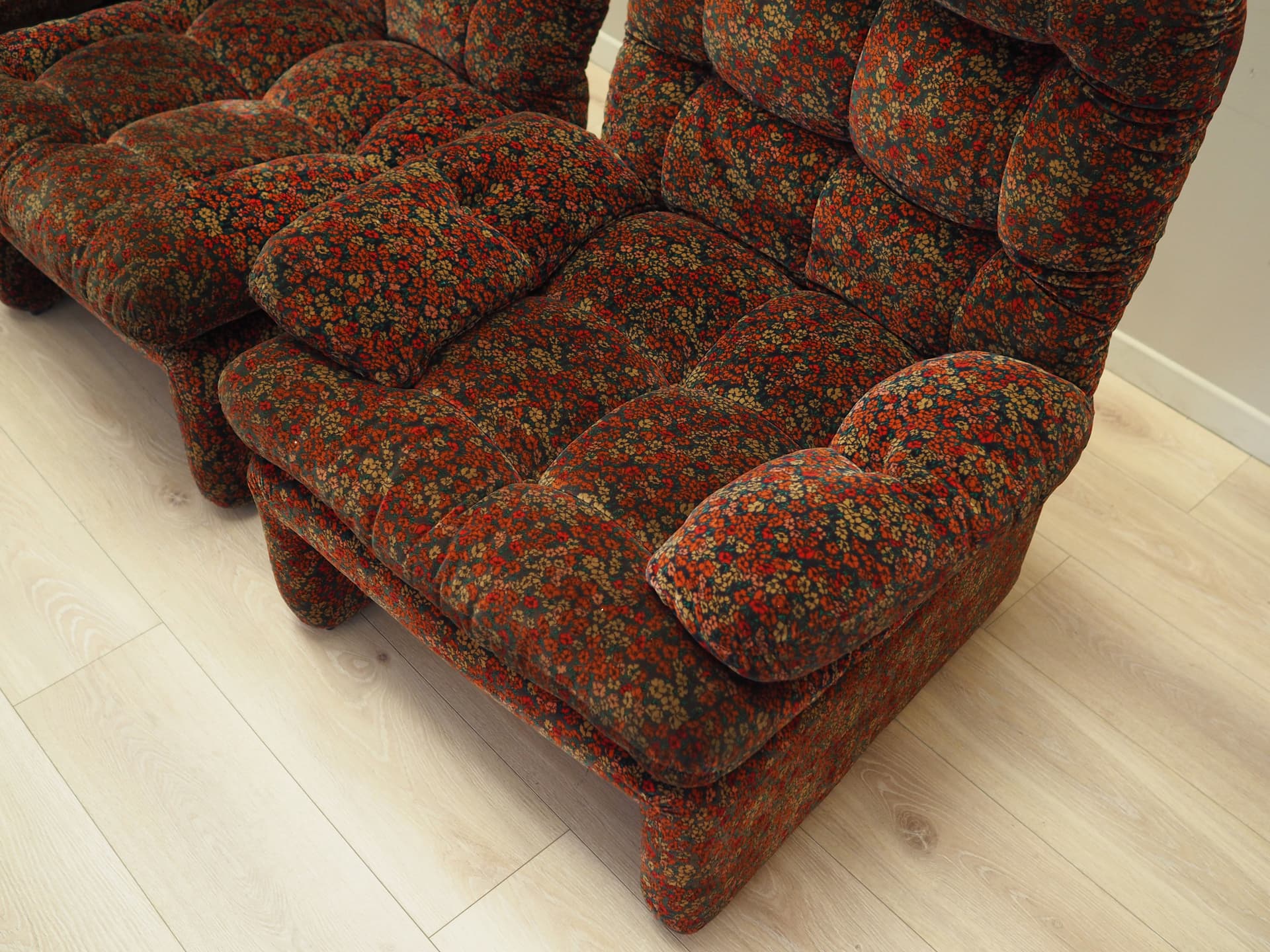 Sofa modułowa, velvet multikolor, Włochy, lata 60. - 82422