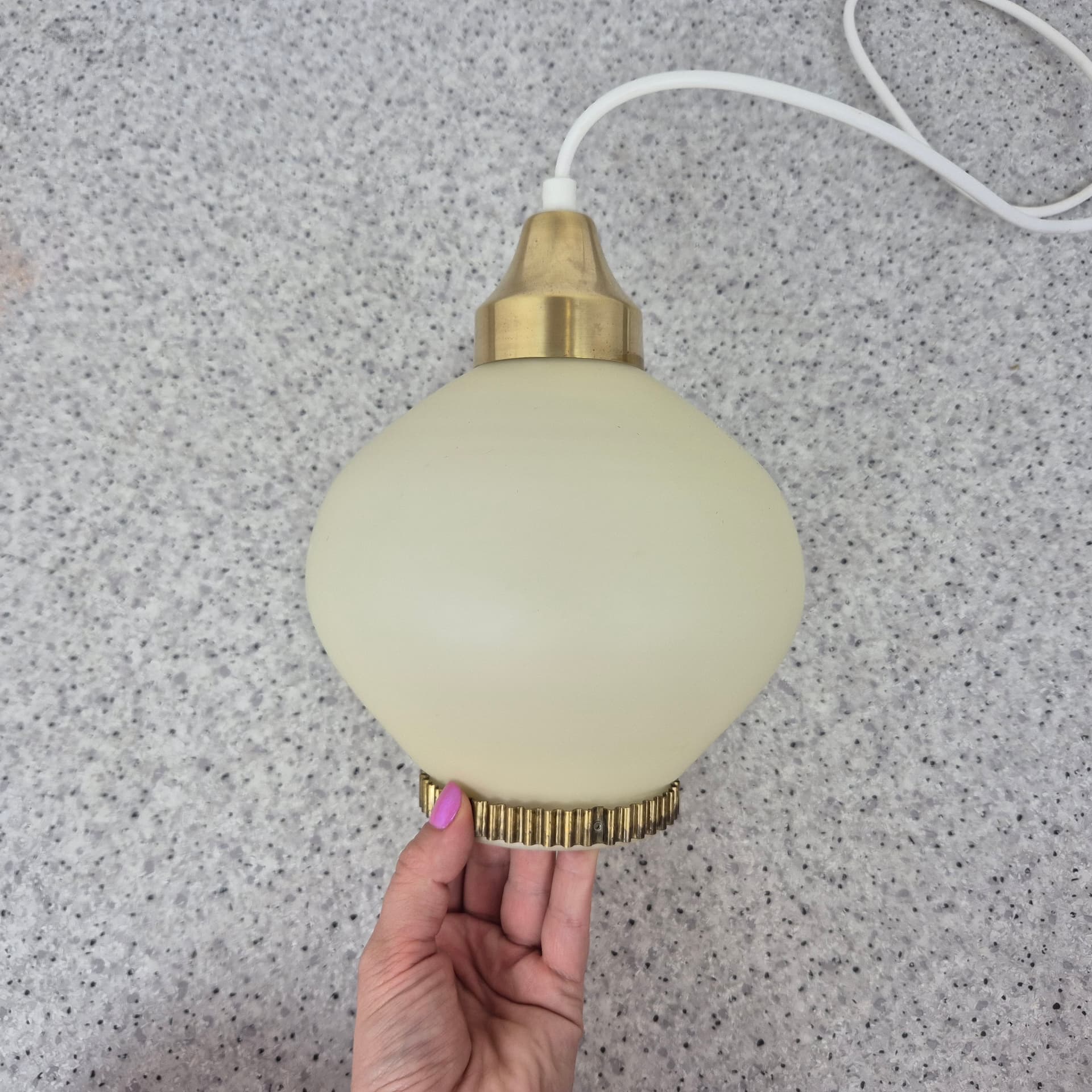 Szklana lampka wisząca, Dania, lata 50 - 82585