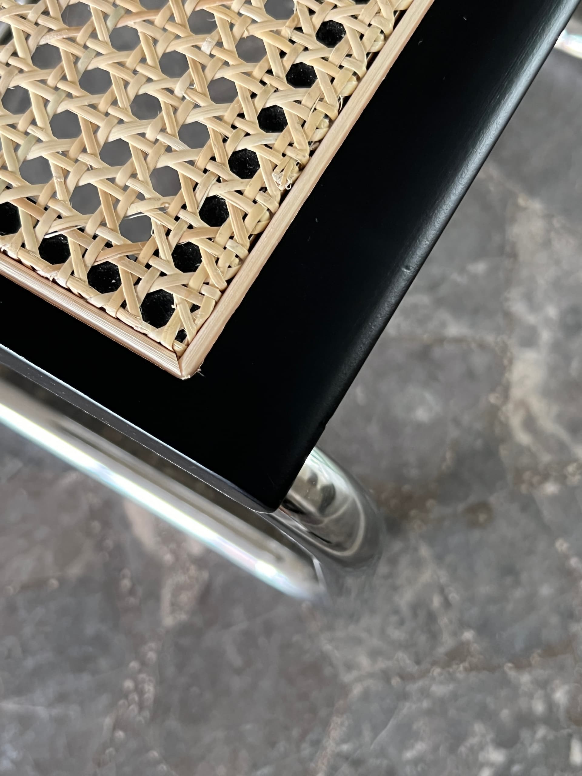 Krzesło z giętej stali wg proj. M.Breuer, Bauhaus, czarne - 124088