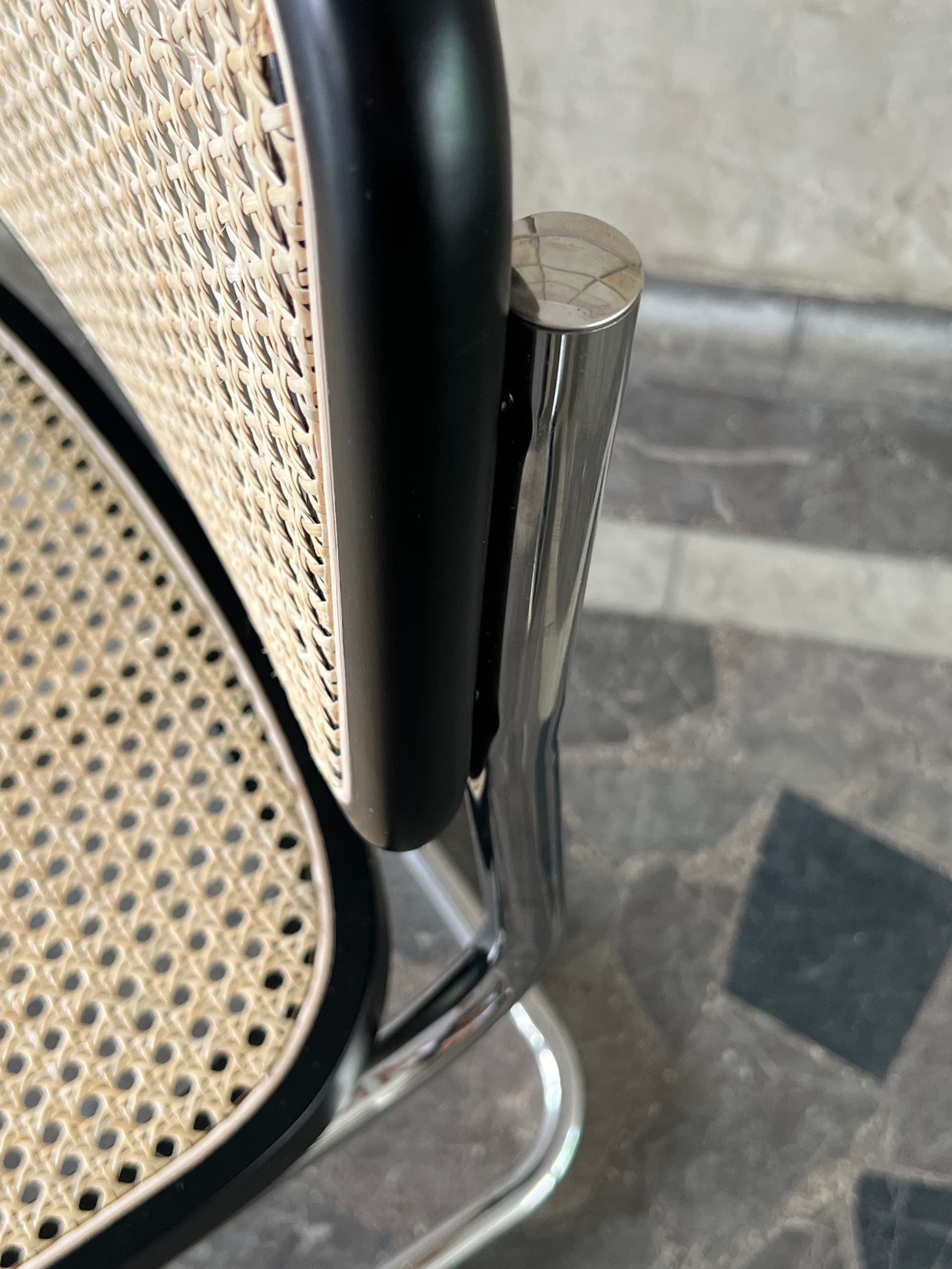 Krzesło z giętej stali wg proj. M.Breuer, Bauhaus, czarne - 124090