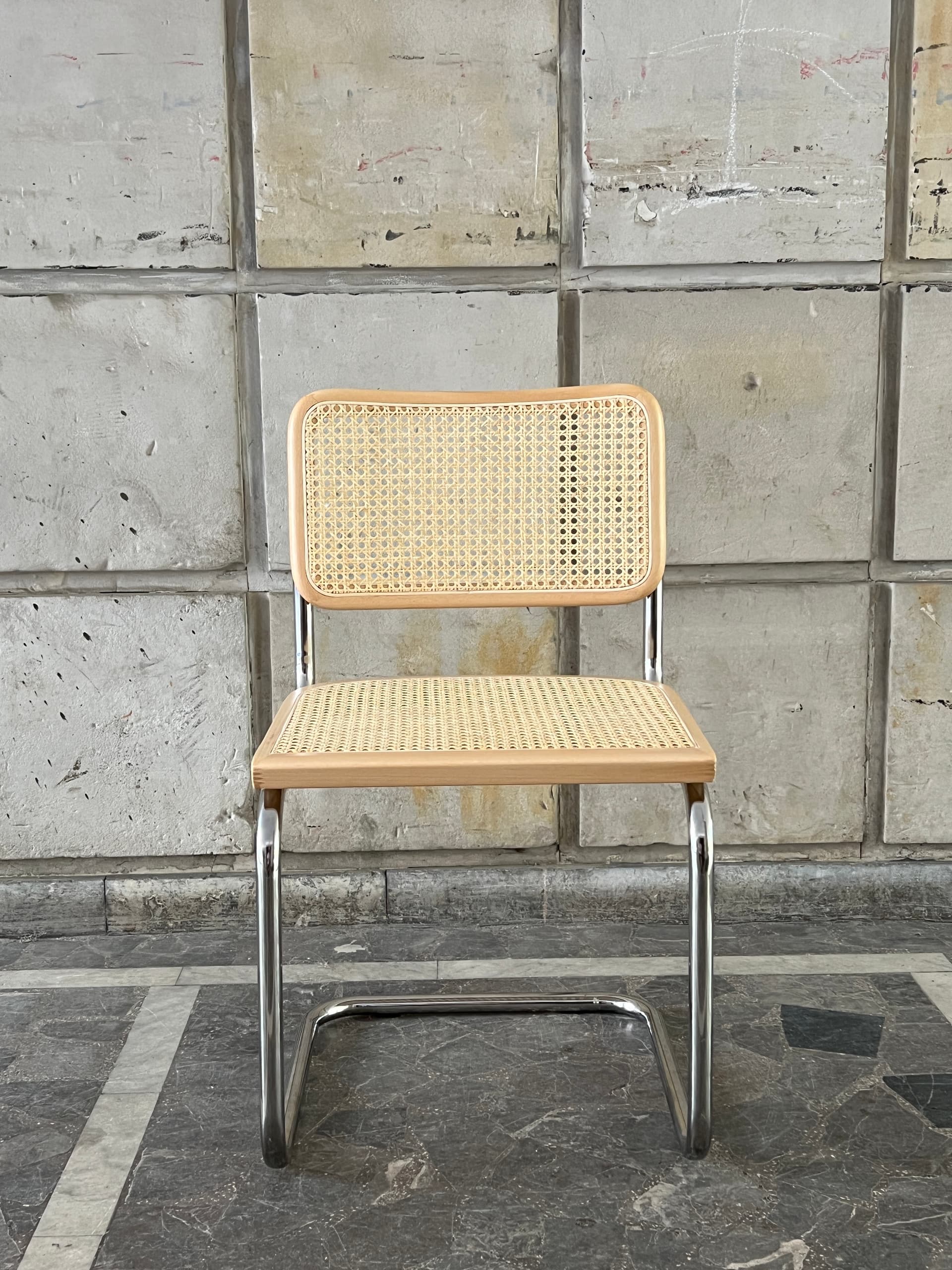 Krzesło z giętej stali wg proj. M.Breuer, Bauhaus, naturalny buk - 124102