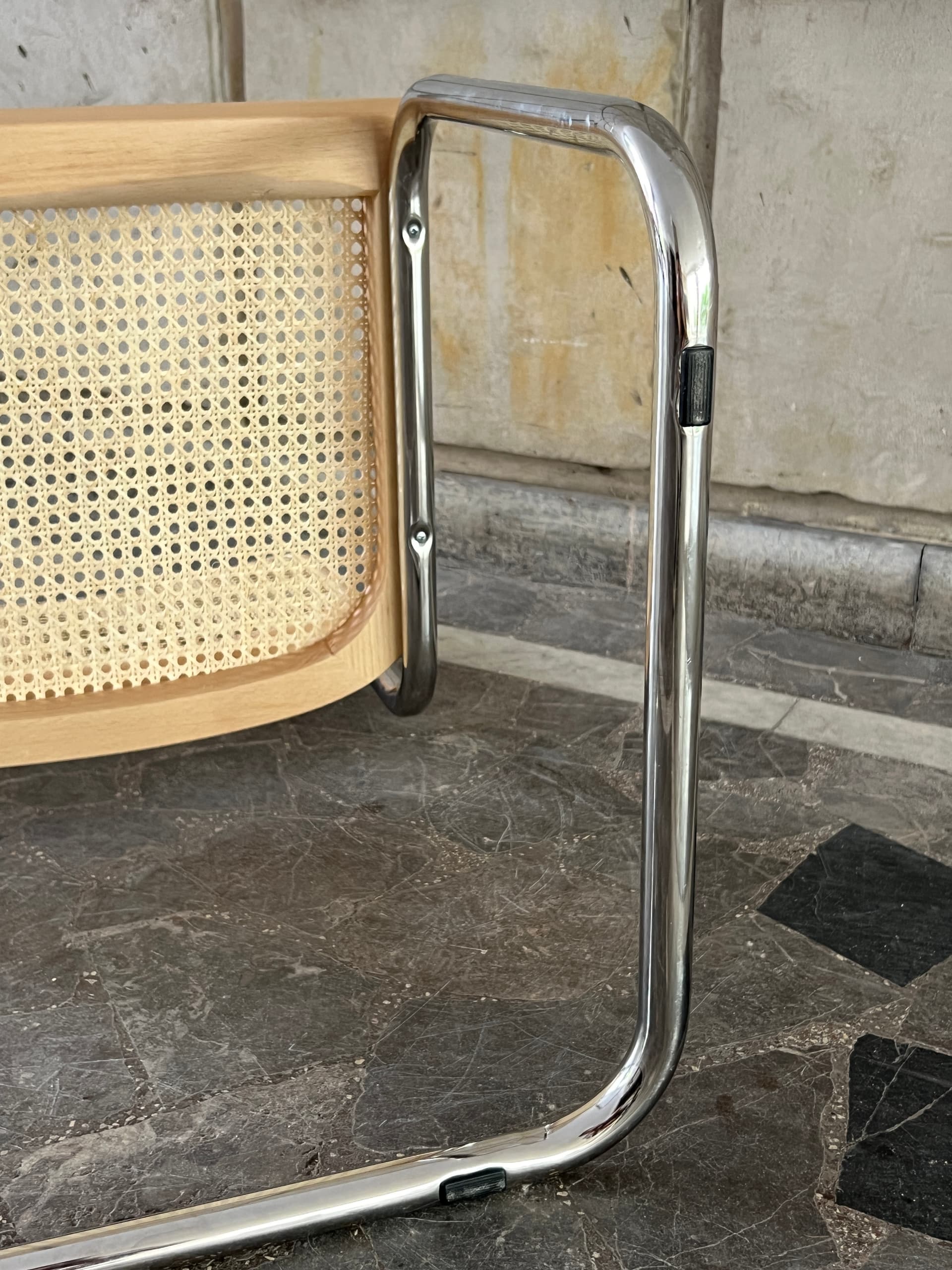 Krzesło z giętej stali wg proj. M.Breuer, Bauhaus, naturalny buk - 124107