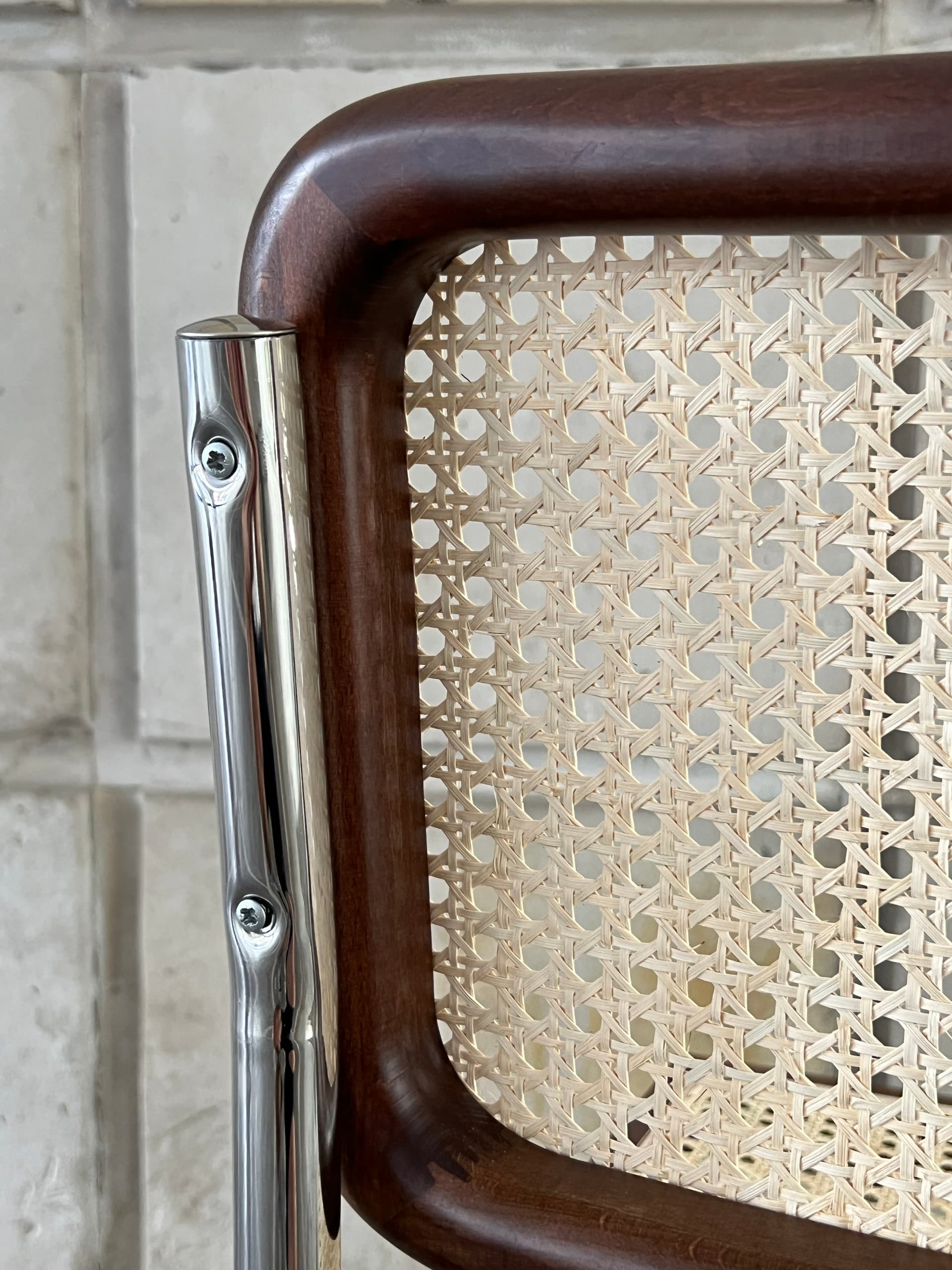 Krzesło z giętej stali wg proj. M.Breuer, Bauhaus, brązowe - 124062