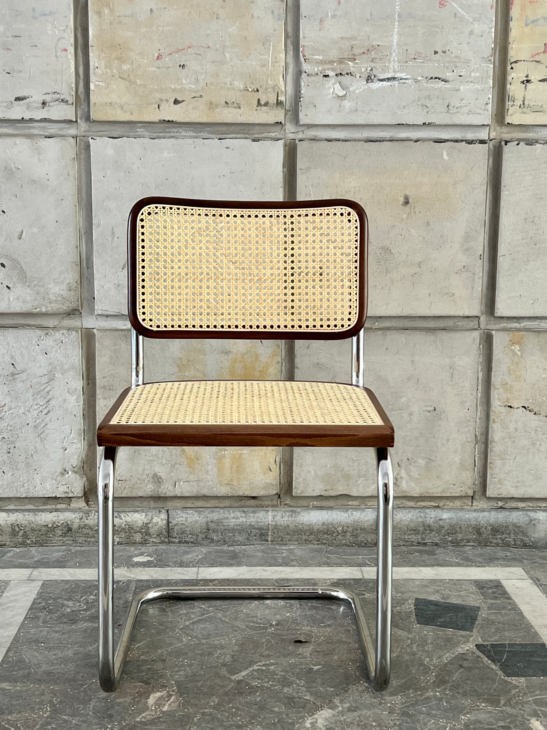 Krzesło z giętej stali wg proj. M.Breuer, Bauhaus, brązowe - 124055