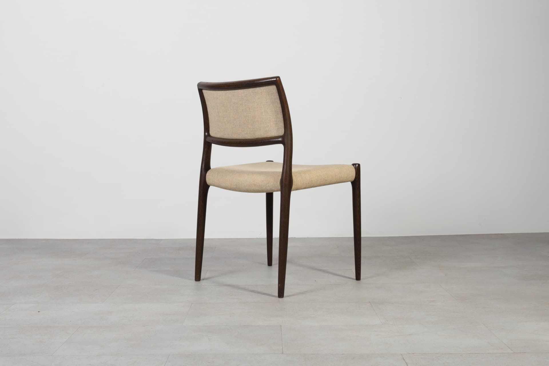 Set of six chairs Model 80, beige wool, oak, by N.O. Møller, for J.L. Møllers Møbelfabrik, Denmark, 1960s. - 6564