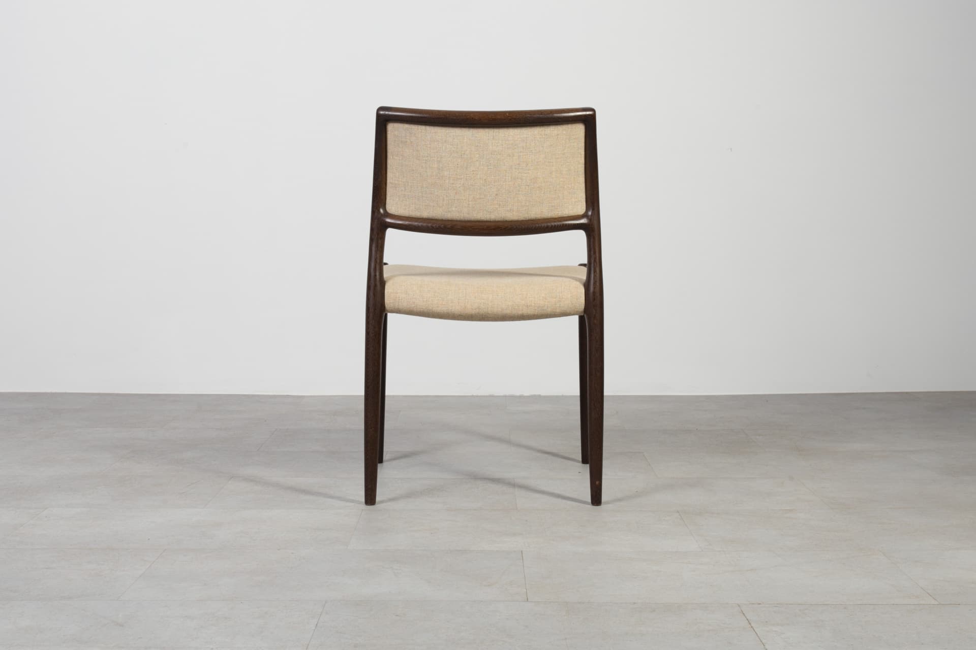 Set of six chairs Model 80, beige wool, oak, by N.O. Møller, for J.L. Møllers Møbelfabrik, Denmark, 1960s. - 6563