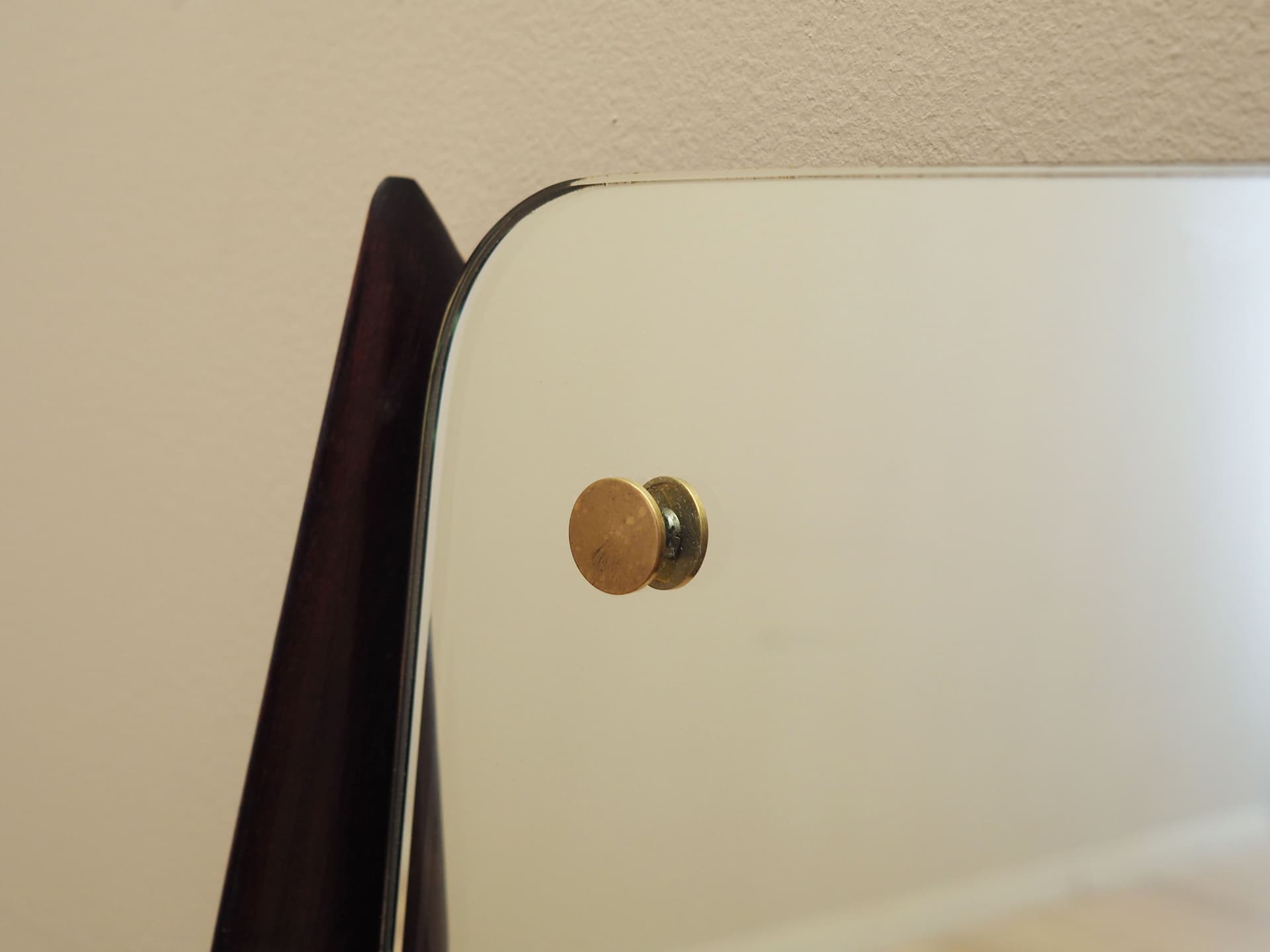 Wall mirror, dark brown, mahogany, glass, Italy, 1970s. - 82861