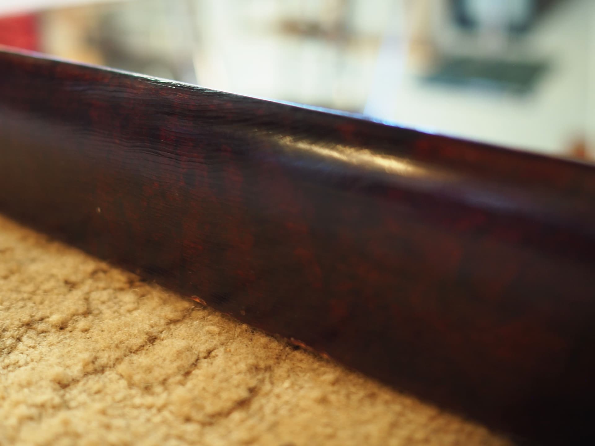 Wall mirror, dark brown, mahogany, glass, Italy, 1970s. - 82869