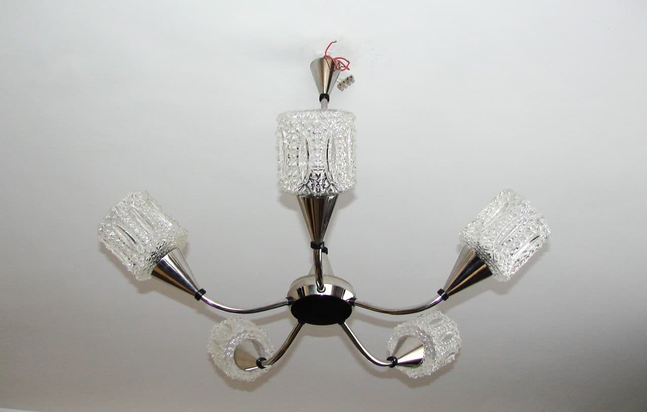 Mosiężny żyrandol, Modern  lata 70. - 82929