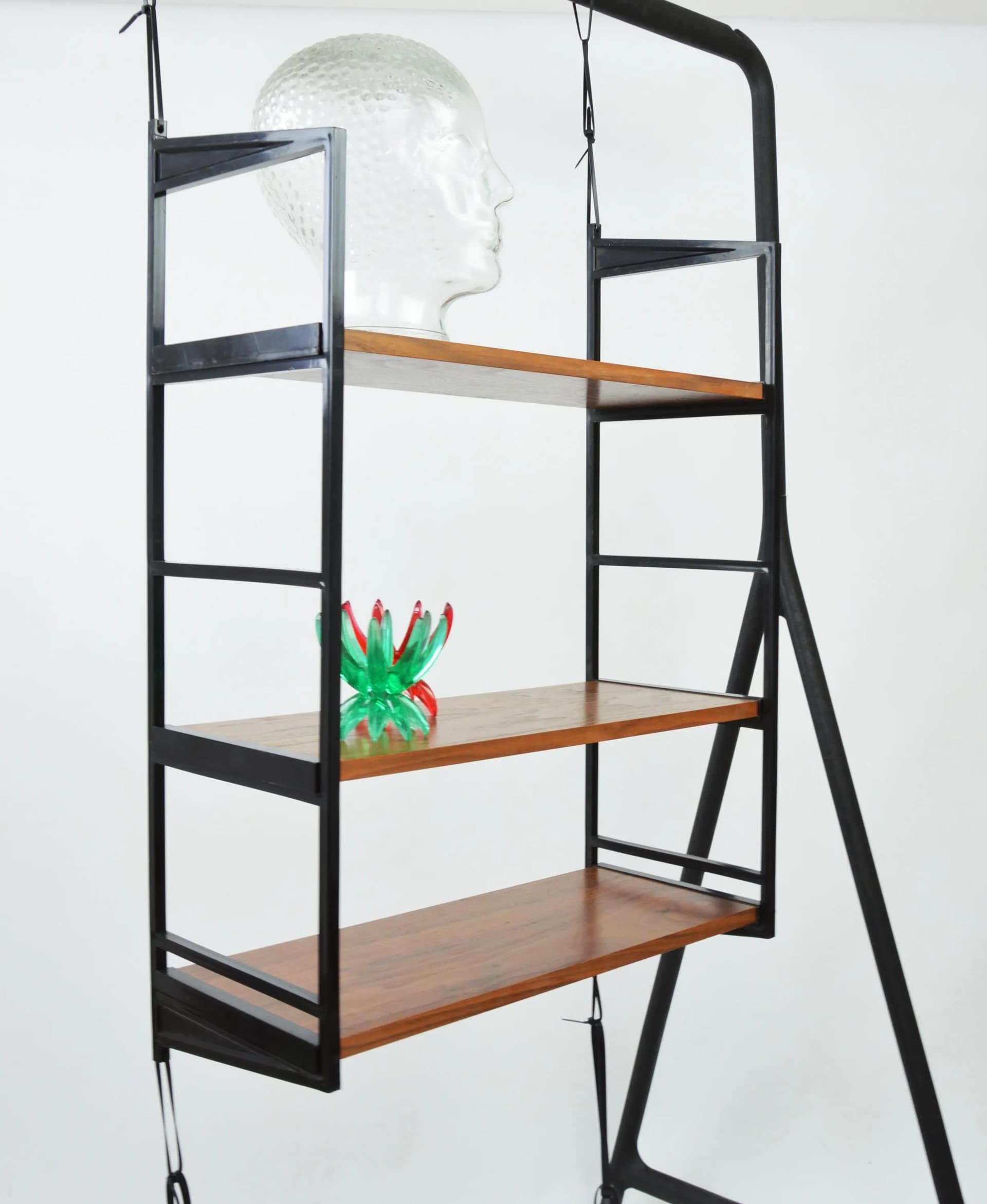 Czarna i brązowa półka, Schuberth Werk, Niemcy, lata 70. - 82963