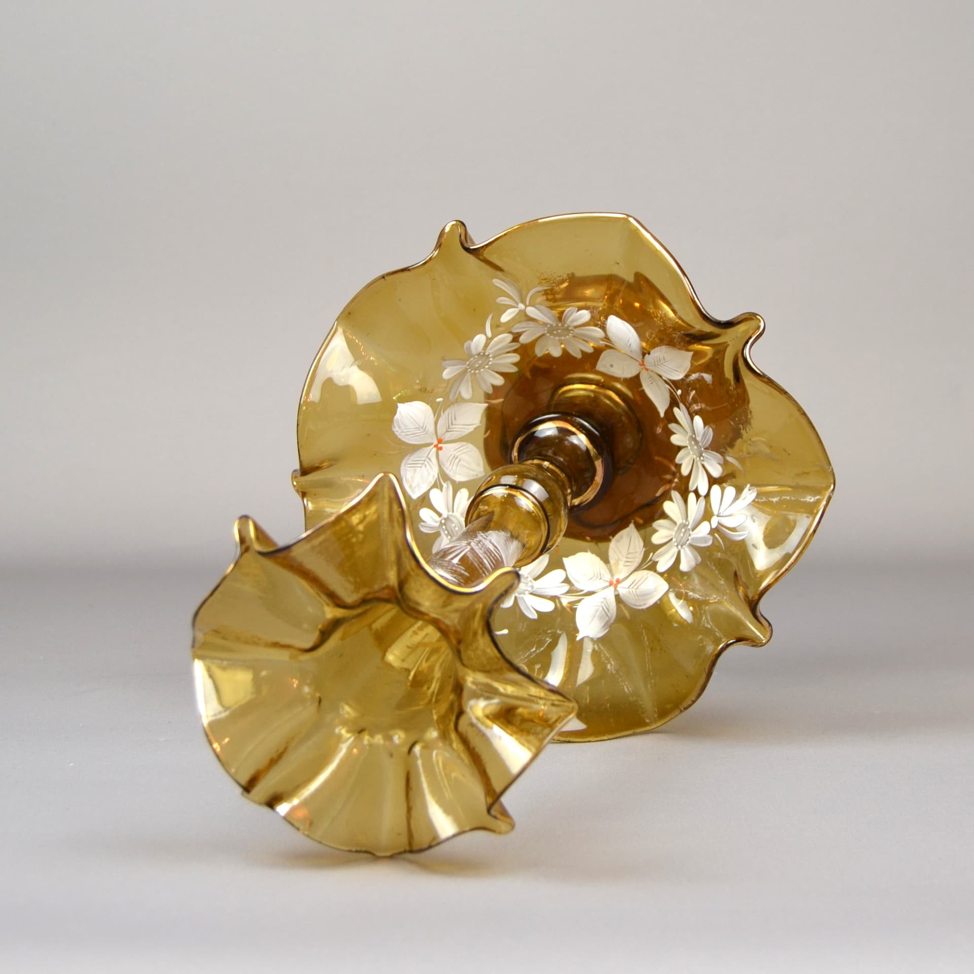 Epergne with Flacon, golden glass, by M. Gregory, United States, 19th c. - 593