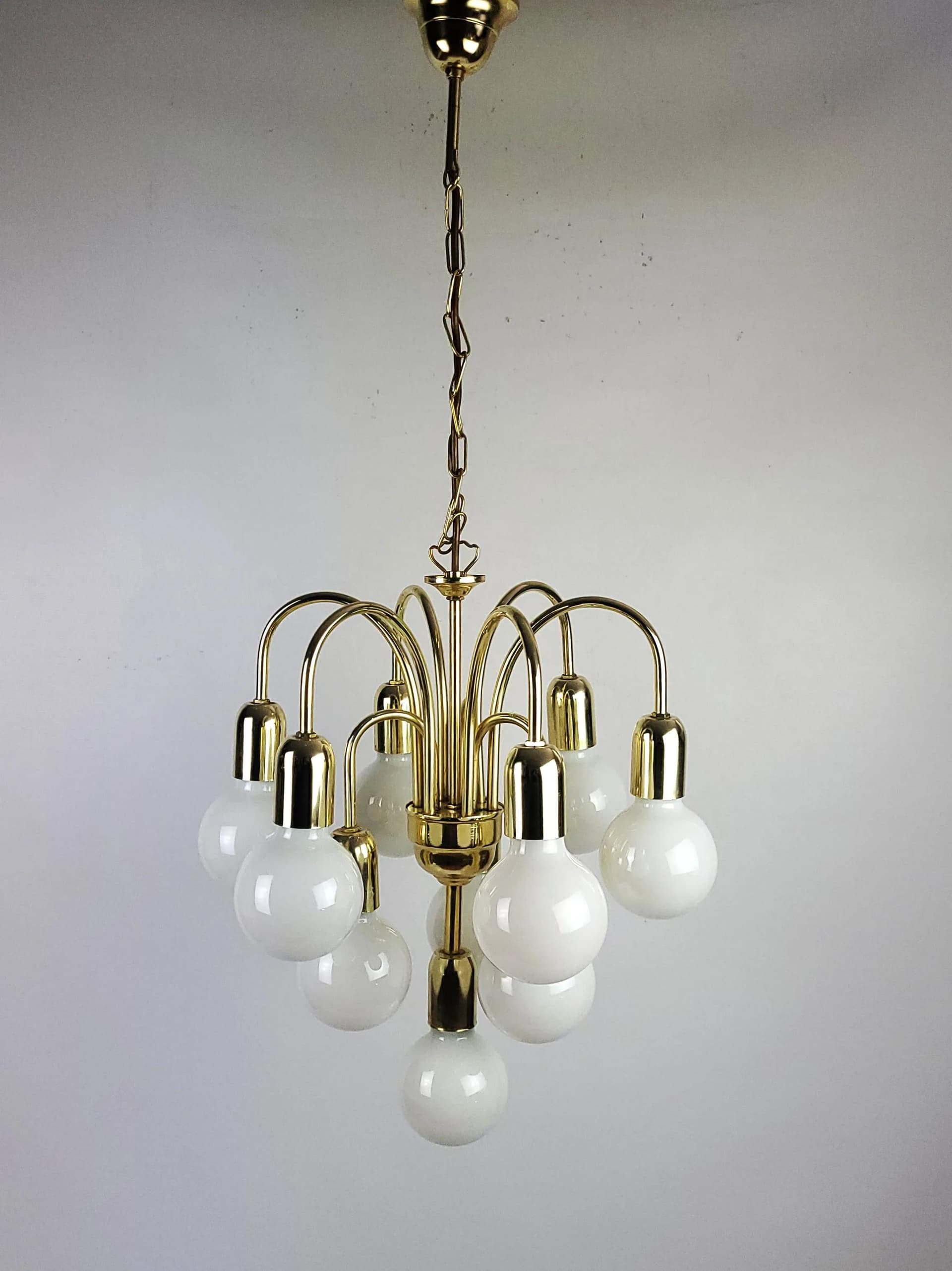 Brass Globe Chandelier, Mid-Century Modern, Europe, 1970s - 82991