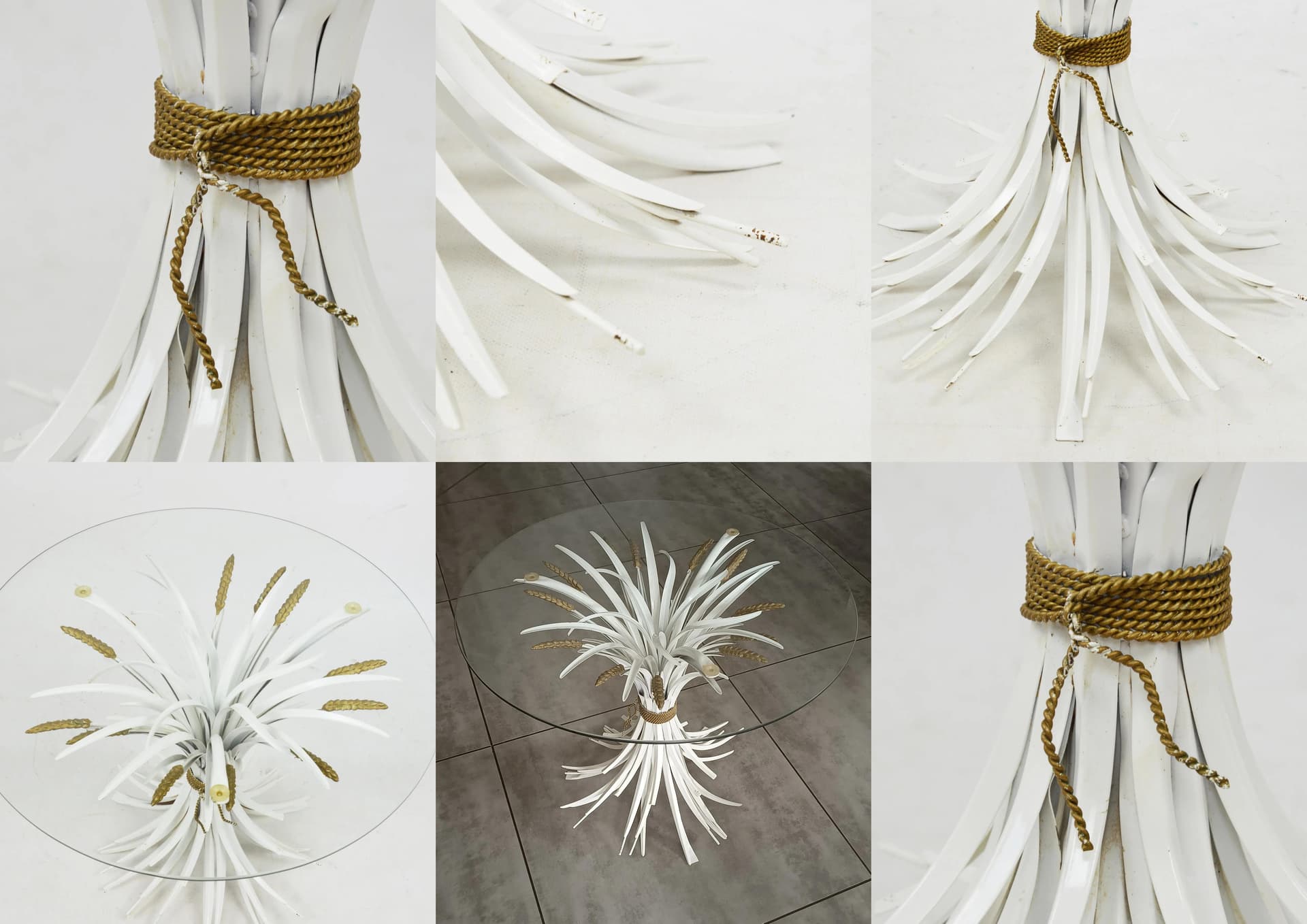 White Glass Coffee Table, Hollywood Regency Style, 1970s - 82975