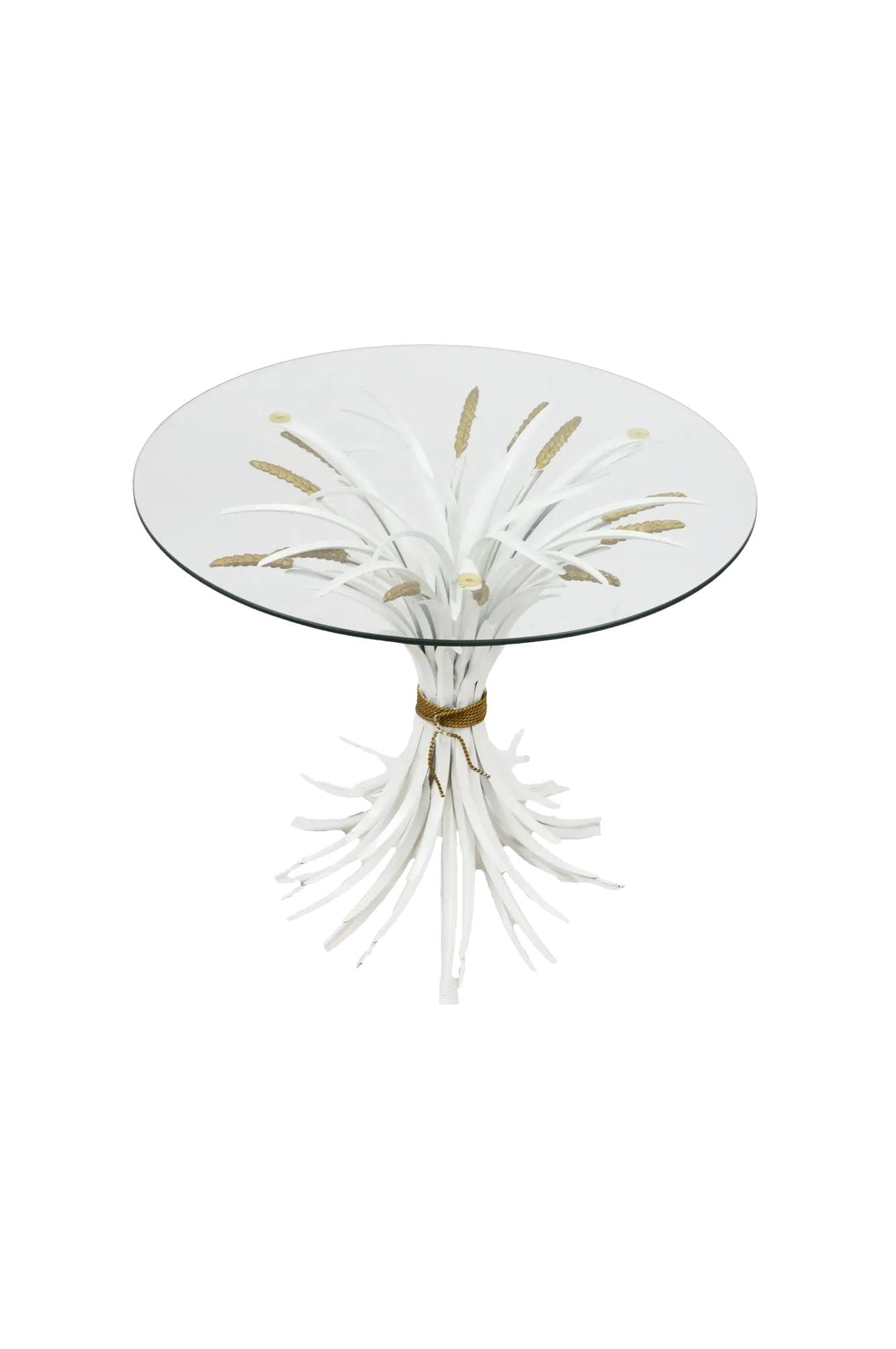 White Glass Coffee Table, Hollywood Regency Style, 1970s