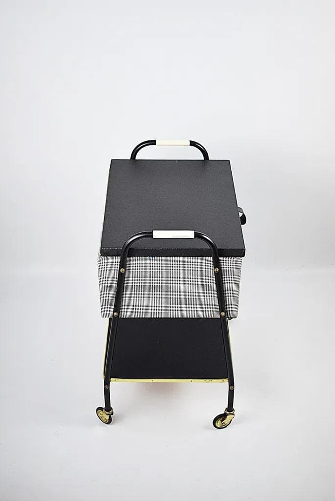 Czarny, metalowy niciak w stylu mid-century modern, Polska, lata 60. - 83045