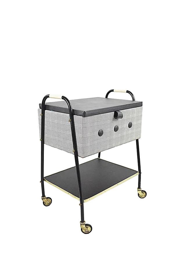 Czarny, metalowy niciak w stylu mid-century modern, Polska, lata 60. - WYMIARY