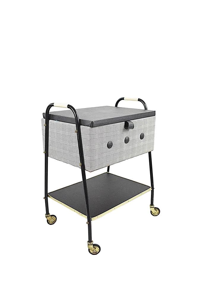 Czarny, metalowy niciak w stylu mid-century modern, Polska, lata 60.