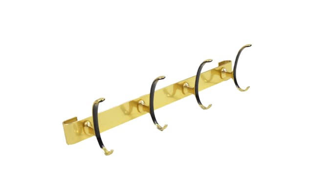 Golden Modernist Wall-mounted Coat Rack, Poland, 1970s - DIMENSION