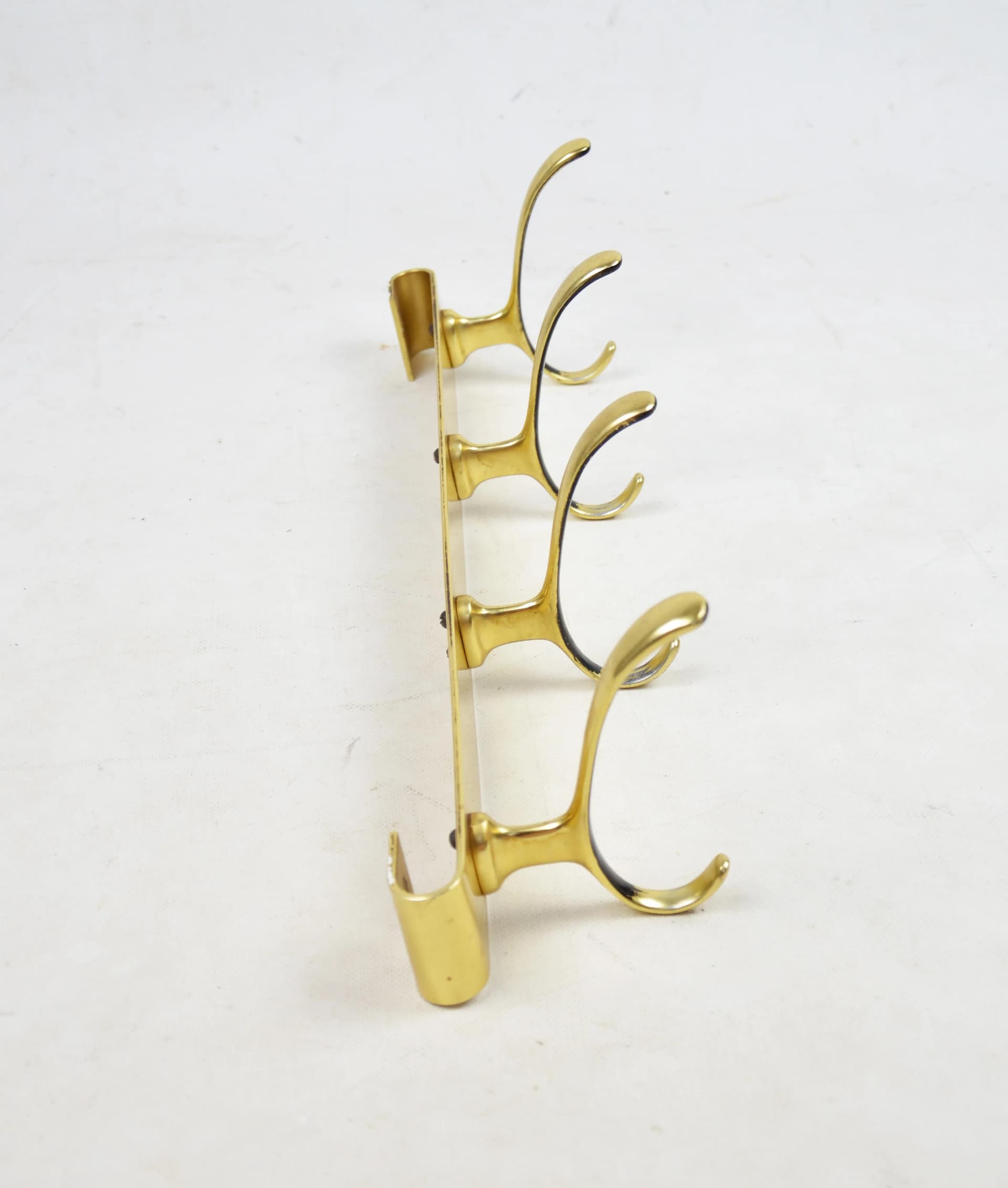 Golden Modernist Wall-mounted Coat Rack, Poland, 1970s - 83022