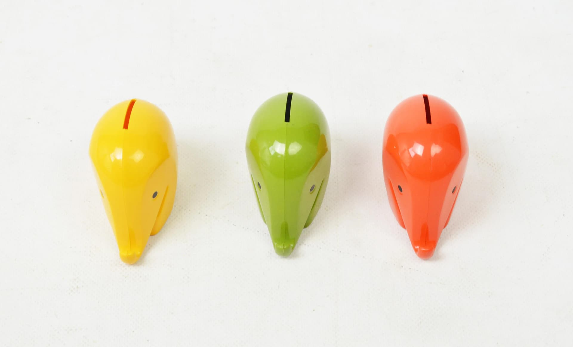 Wielokolorowy komplet skarbonek słoni, proj. B. Diefenbach dla Dresdner Bank, Niemcy, lata 60. - 82999