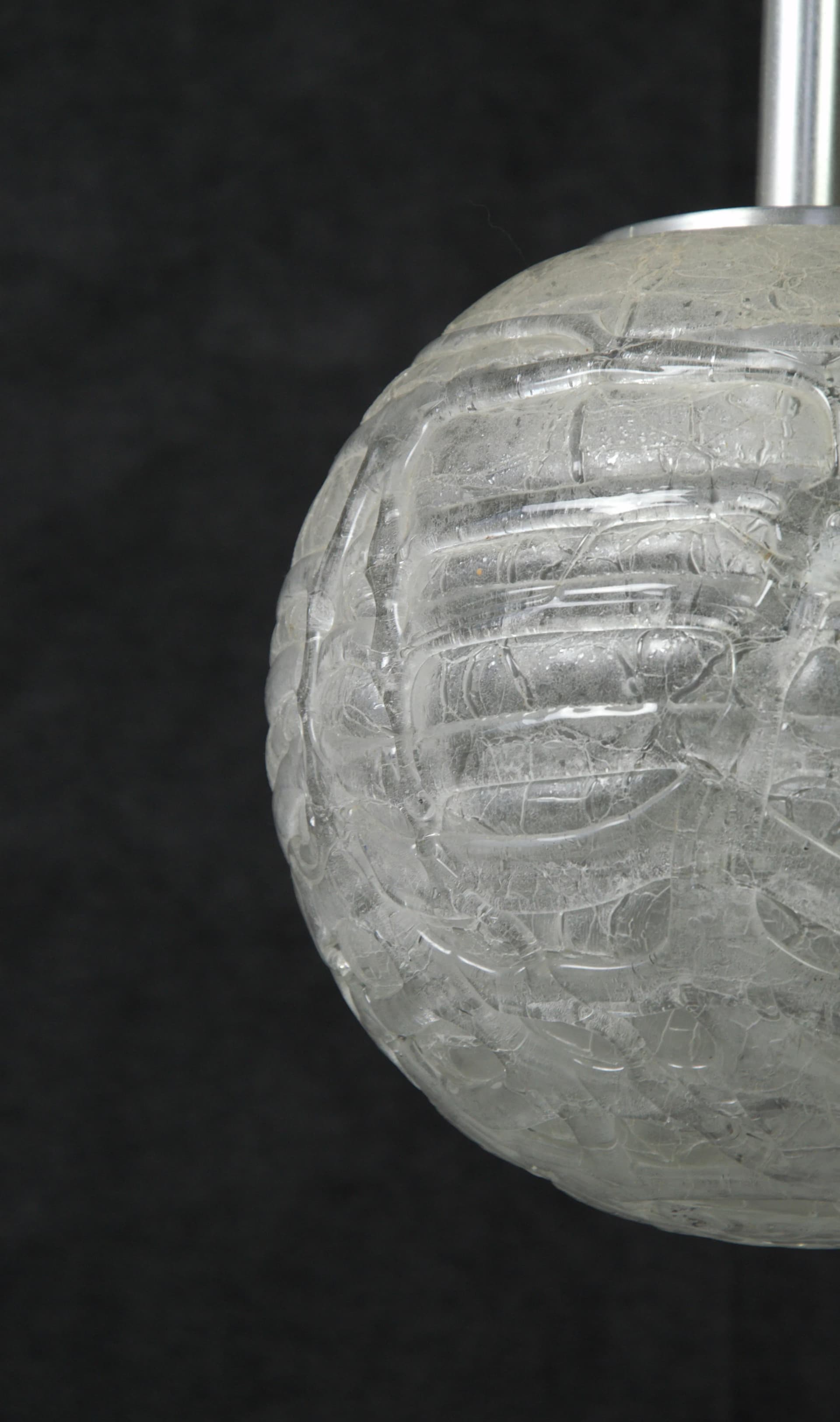 Transparent Glass Pendant Lamp, Doria Leuchten, Germany, 1970s - 87245