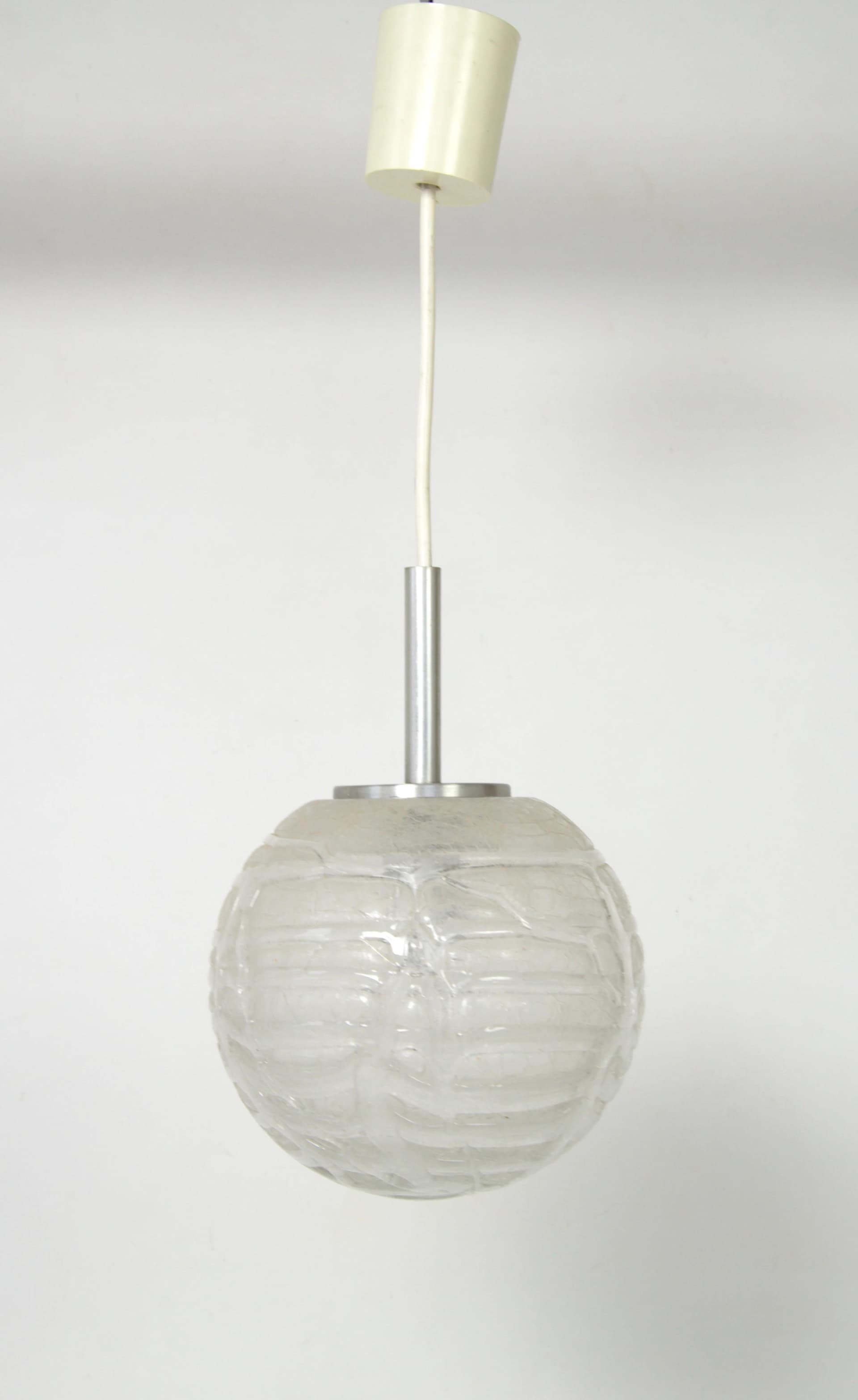 Transparent Glass Pendant Lamp, Doria Leuchten, Germany, 1970s - 87244