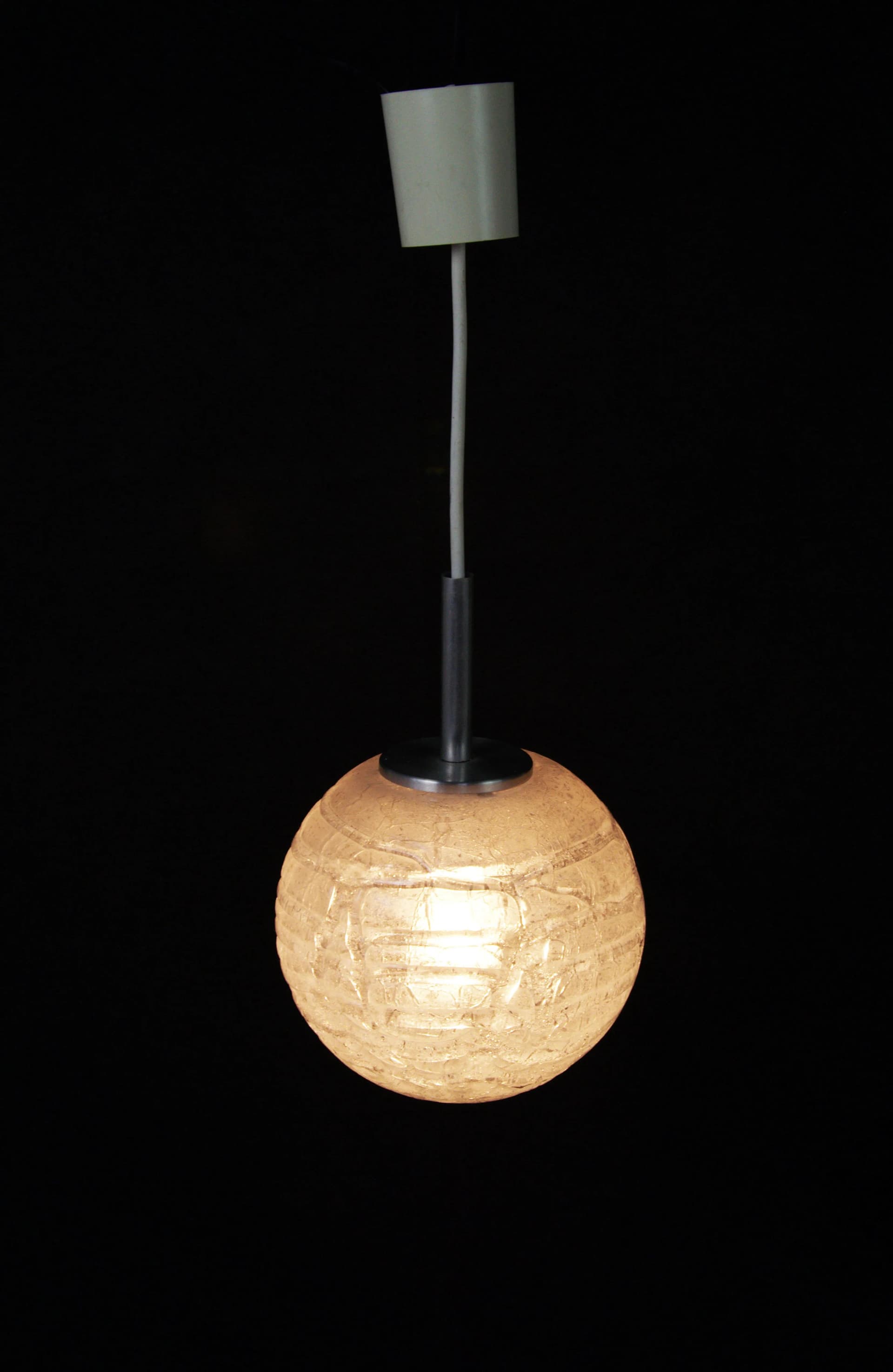 Transparent Glass Pendant Lamp, Doria Leuchten, Germany, 1970s - 87246