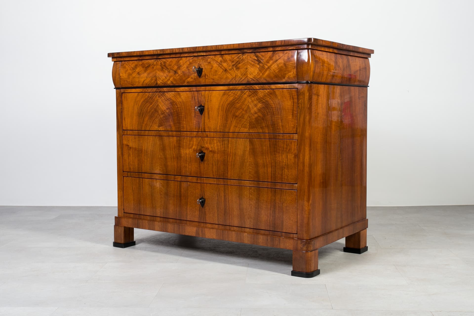 Komoda Biedermeier, brązowy, orzech, Niemcy, XIX w. - 6602