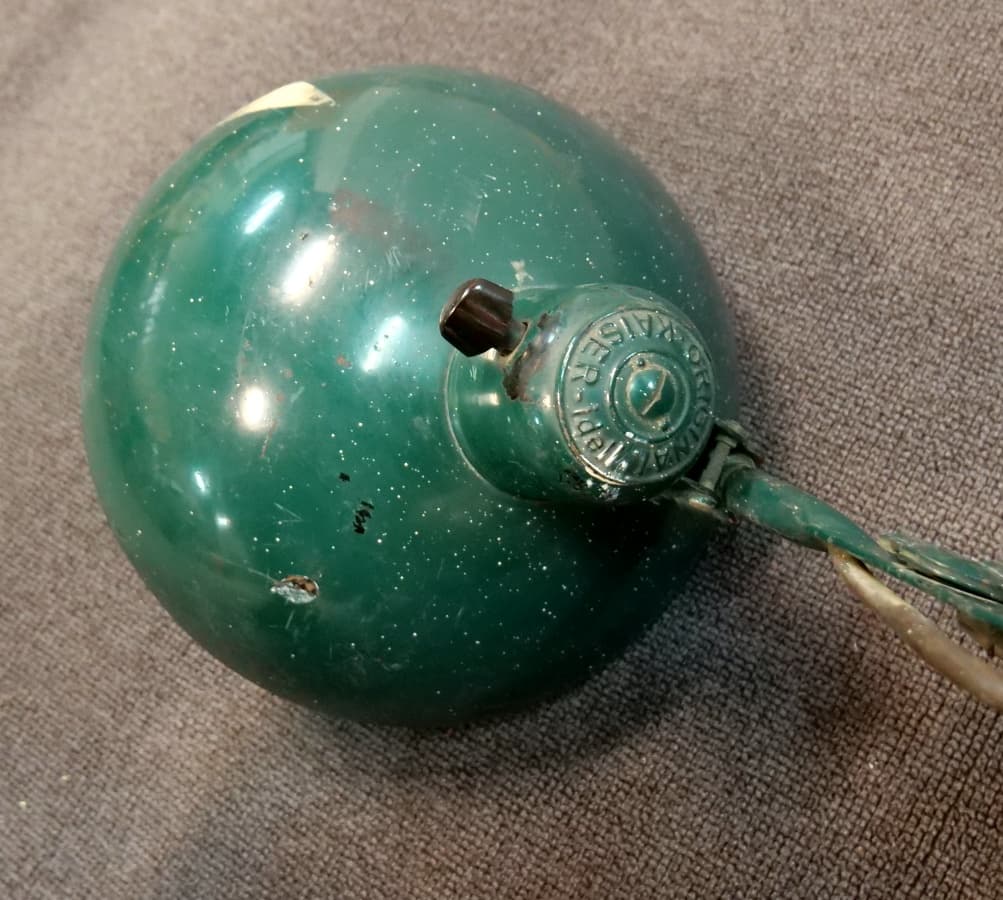 Lampa ścienna nożycowa Kaiser 6718, zielony, metal, proj. C. Dell, Kaiser Idell, Niemcy, lata 30. - 83119