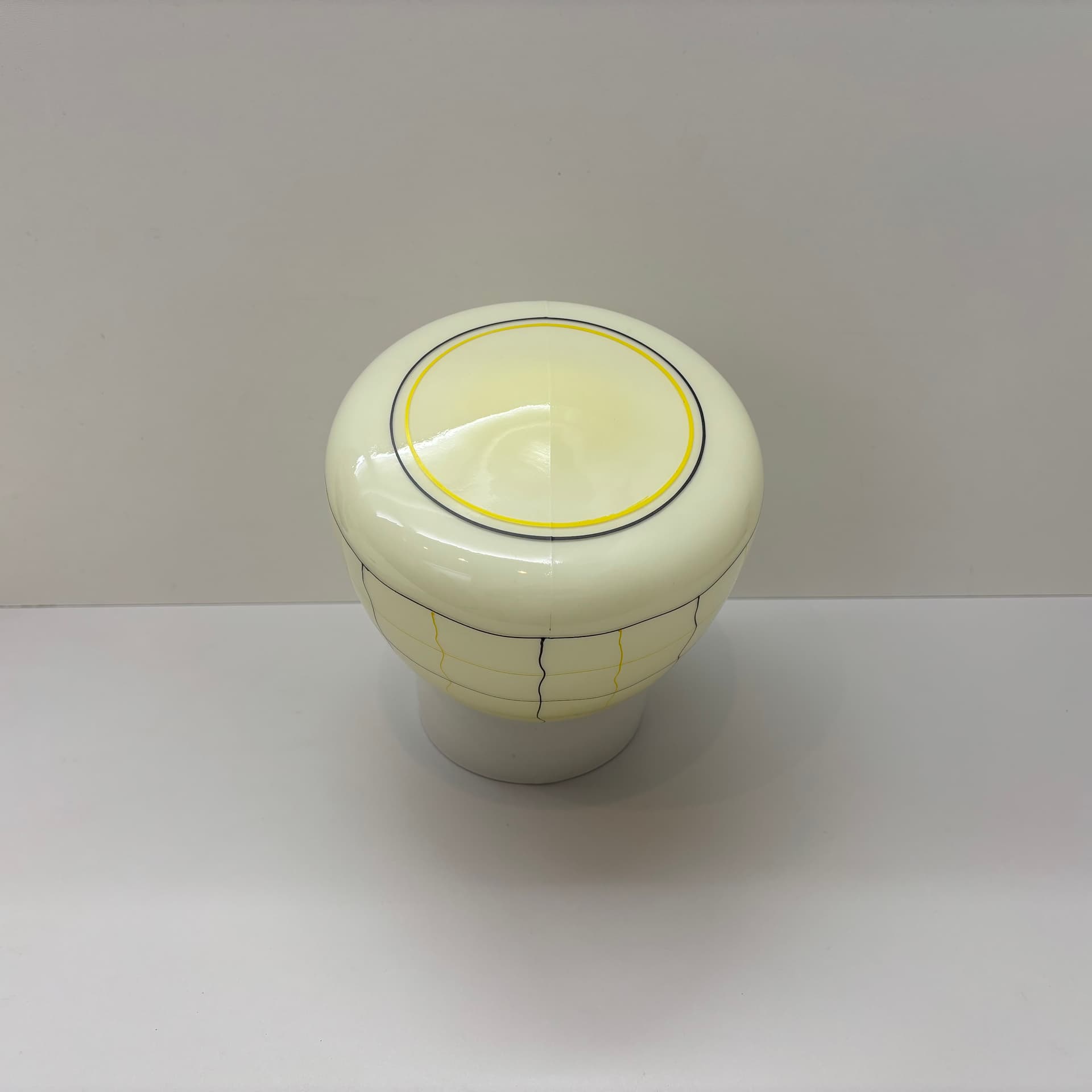 Kinkiet, ivory white, szkło, ceramika, Dania, lata 70. - 83132