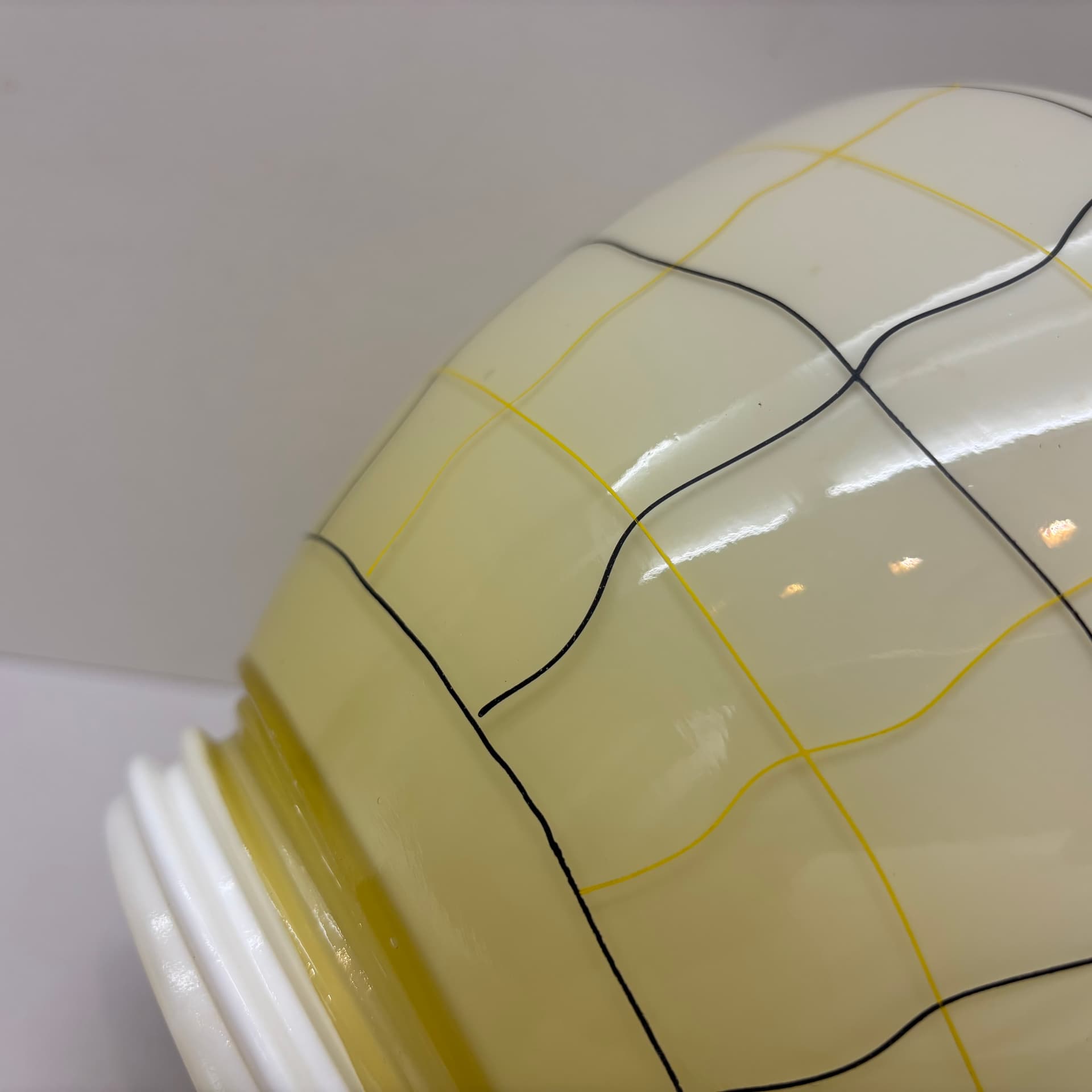 Kinkiet, ivory white, szkło, ceramika, Dania, lata 70. - 83138