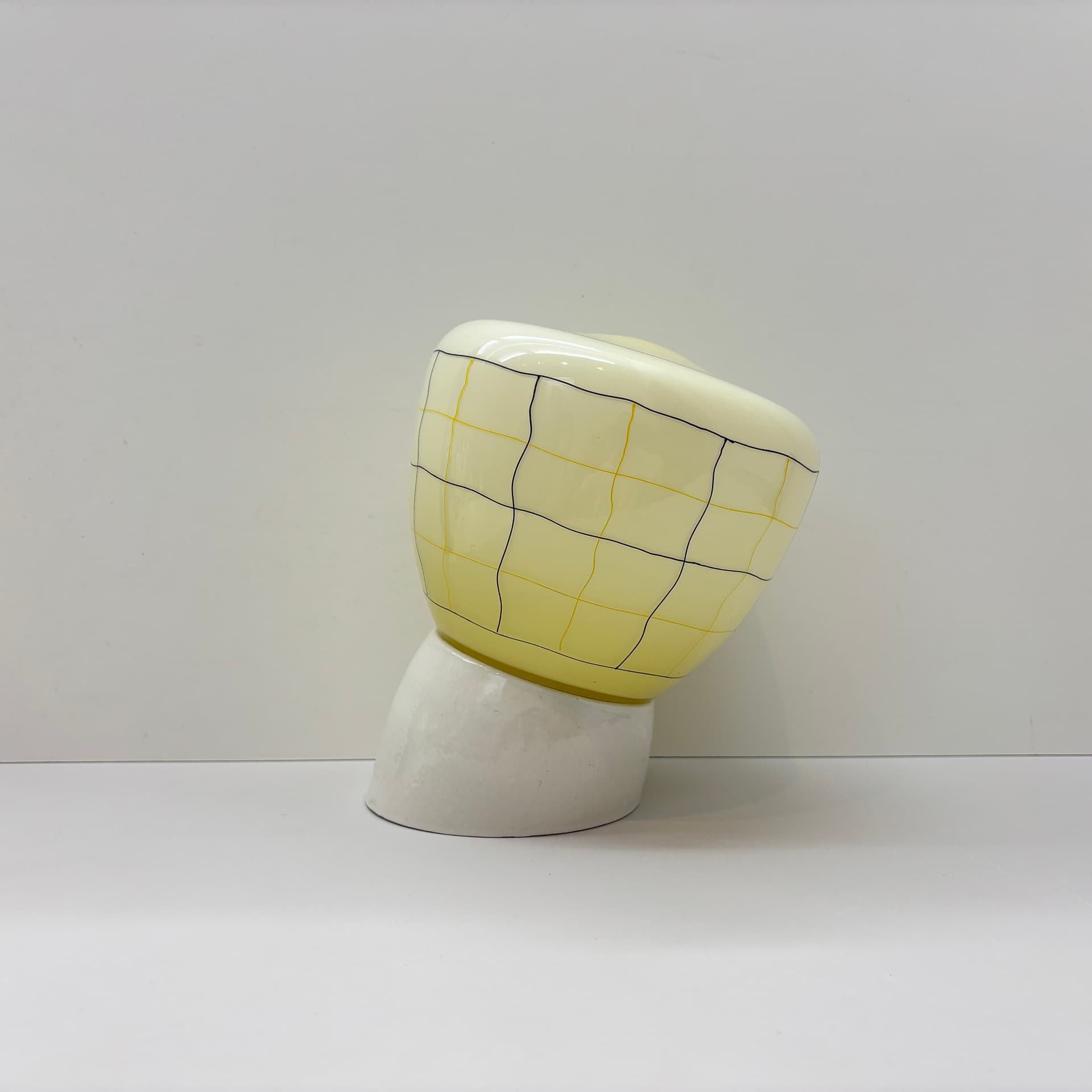 Kinkiet, ivory white, szkło, ceramika, Dania, lata 70. - 83133