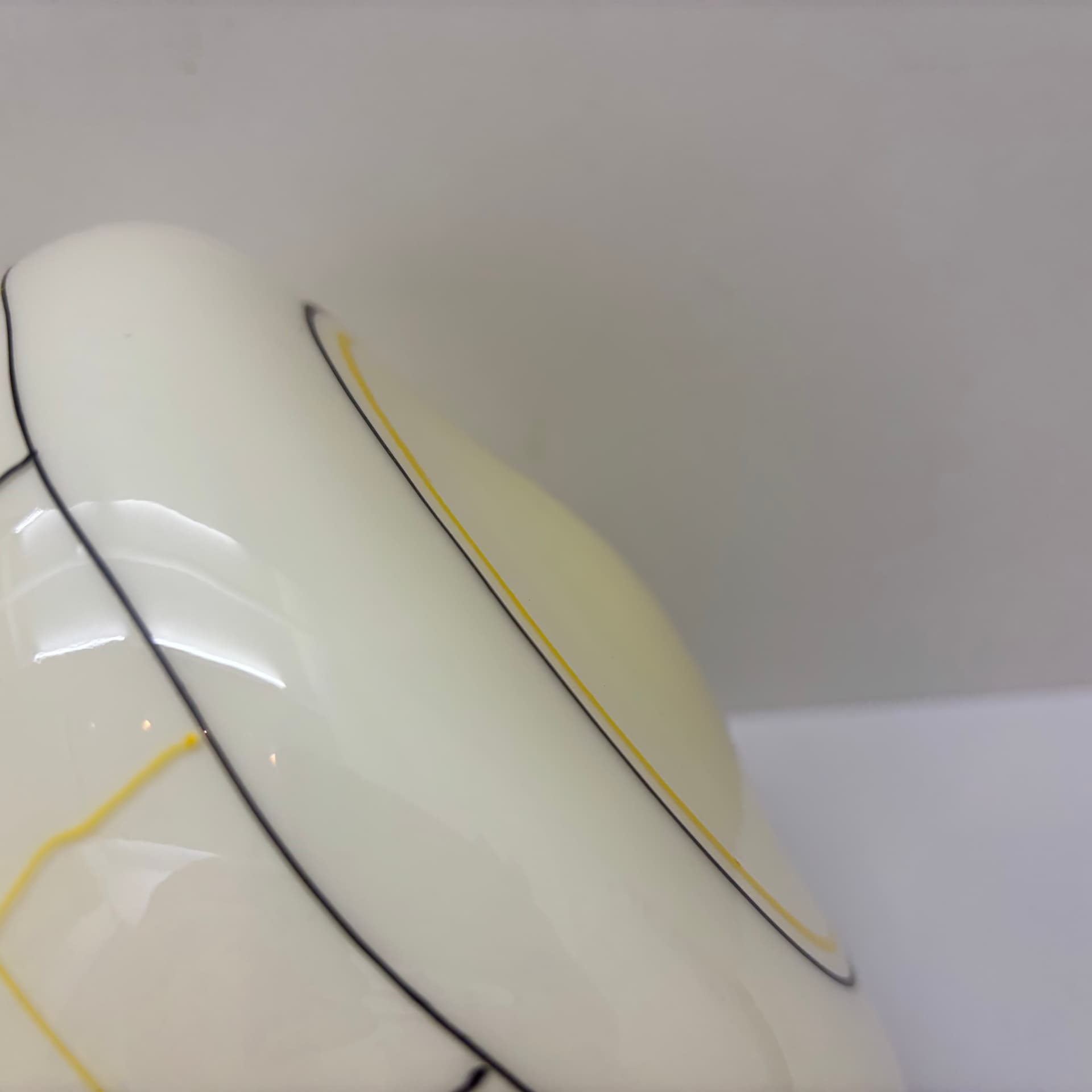 Kinkiet, ivory white, szkło, ceramika, Dania, lata 70. - 83137