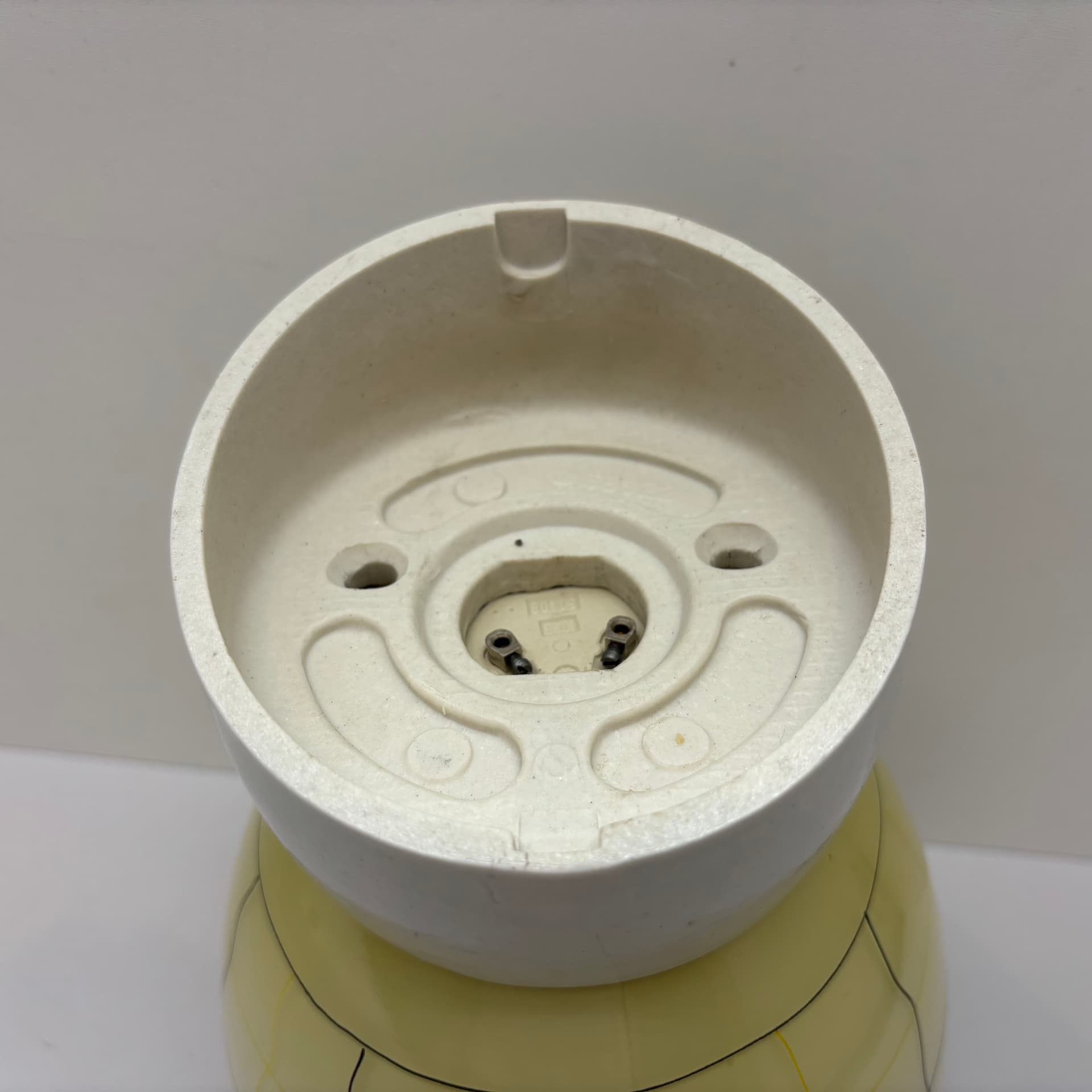 Kinkiet, ivory white, szkło, ceramika, Dania, lata 70. - 83131