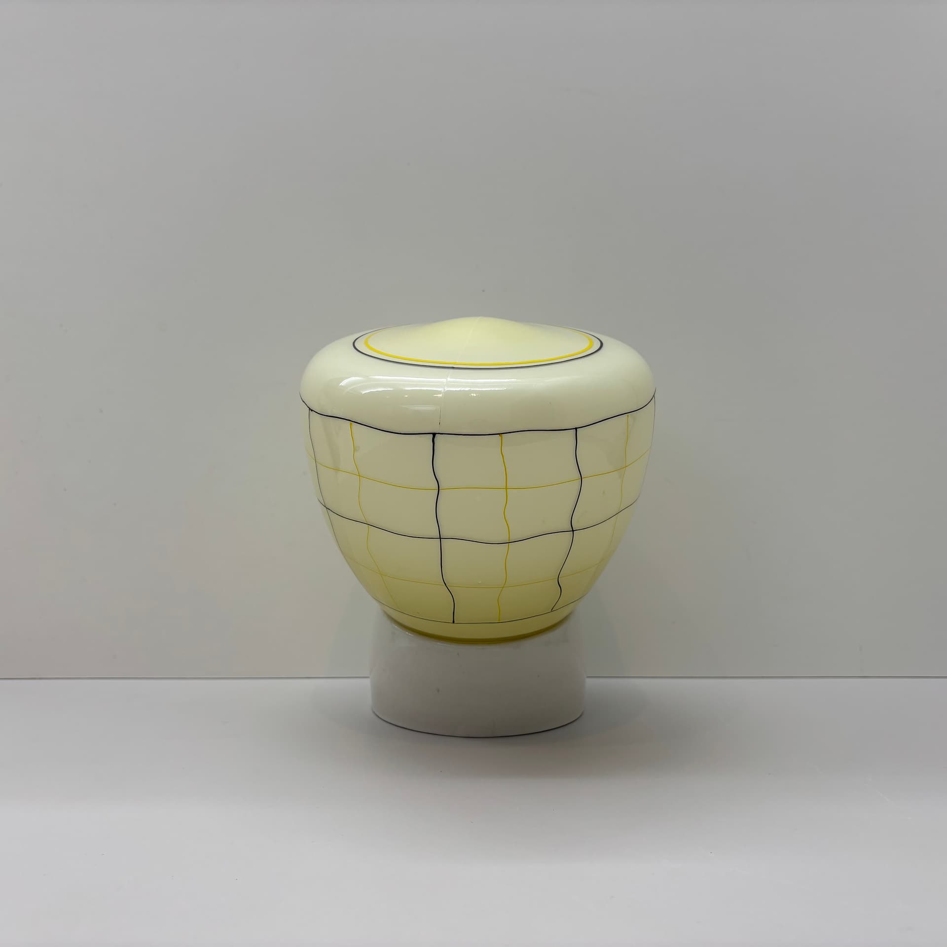 Kinkiet, ivory white, szkło, ceramika, Dania, lata 70. - 83134