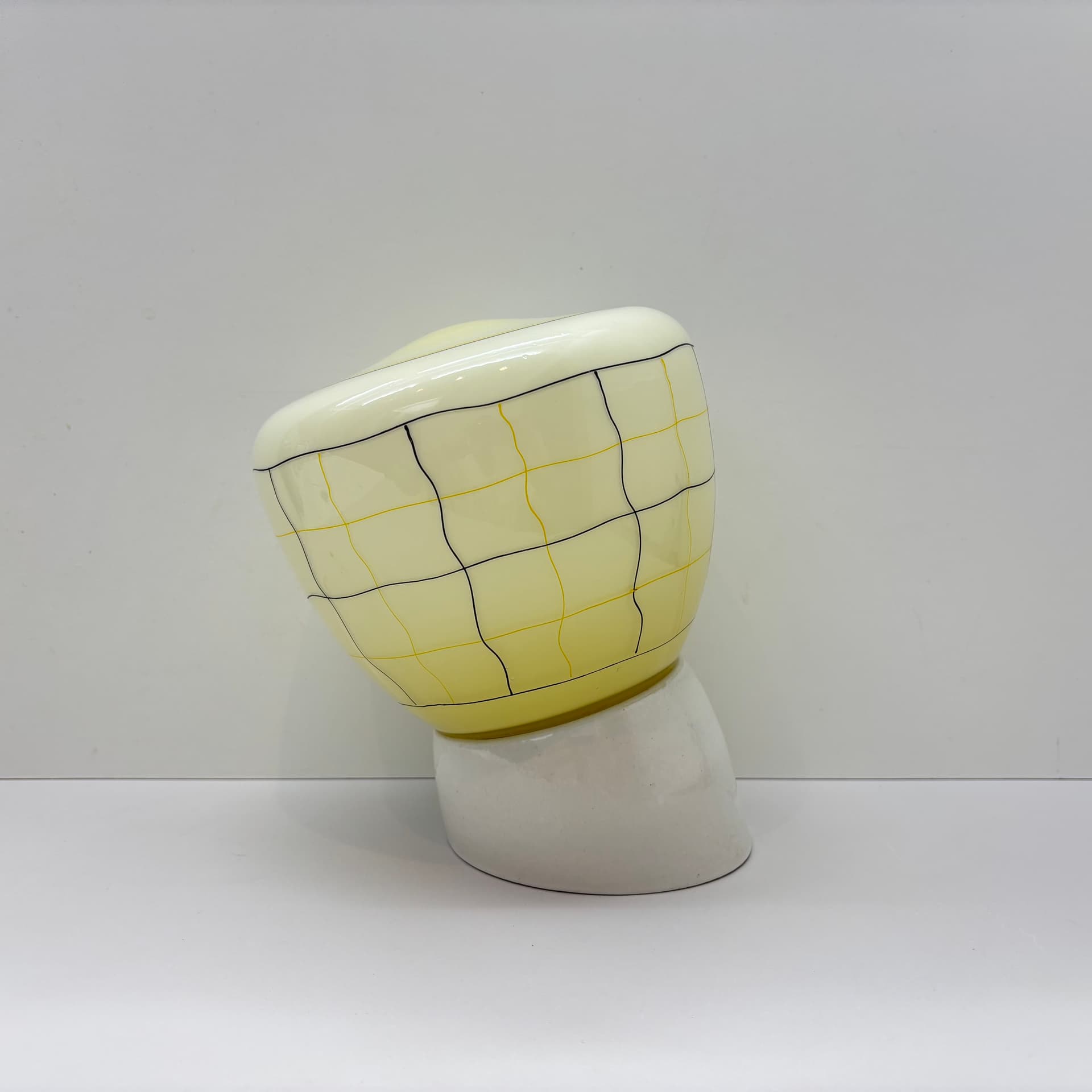 Kinkiet, ivory white, szkło, ceramika, Dania, lata 70. - 83135