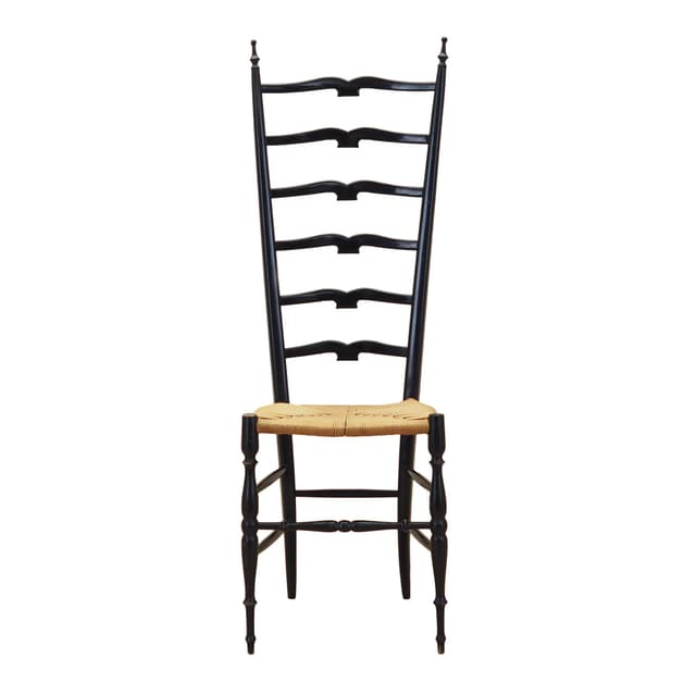Chair Chiavari, black beech, rattan, by G. Ponti, Italy, 1950s. - DIMENSION