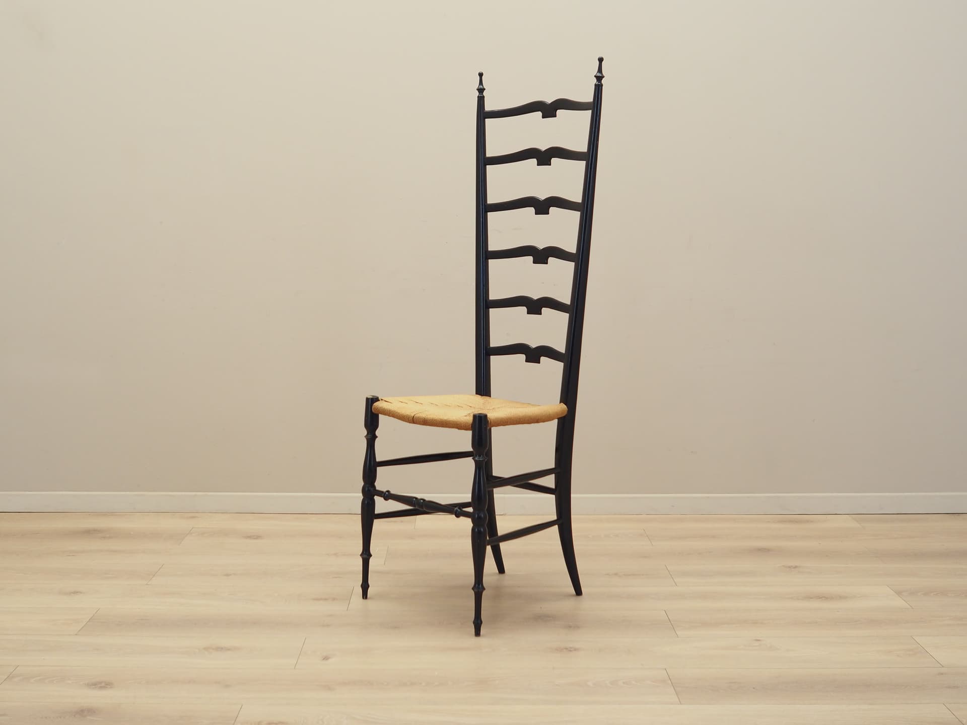 Chair Chiavari, black beech, rattan, by G. Ponti, Italy, 1950s. - 83197